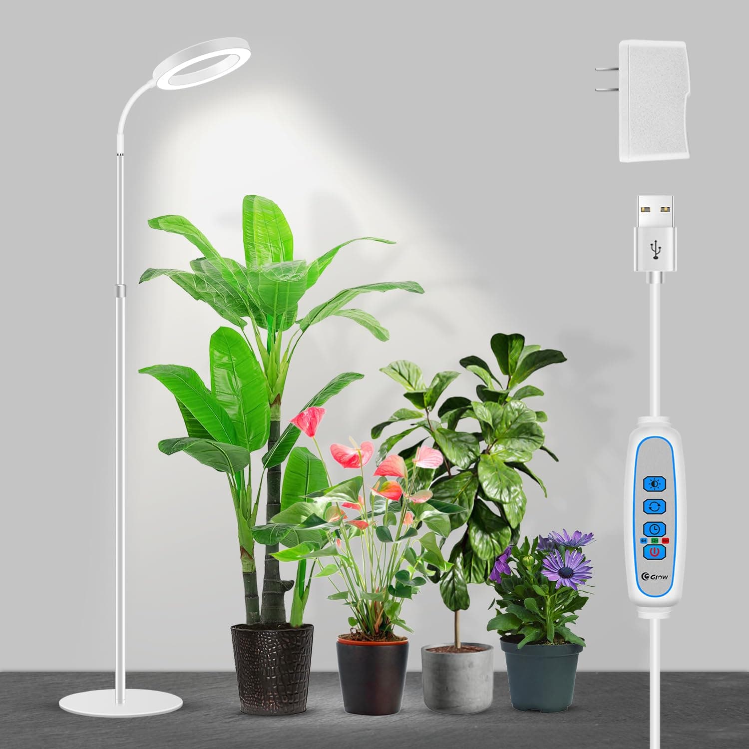 Garpsen Grow Light, Full Spectrum Plant Lights with Stand, for Large Plants