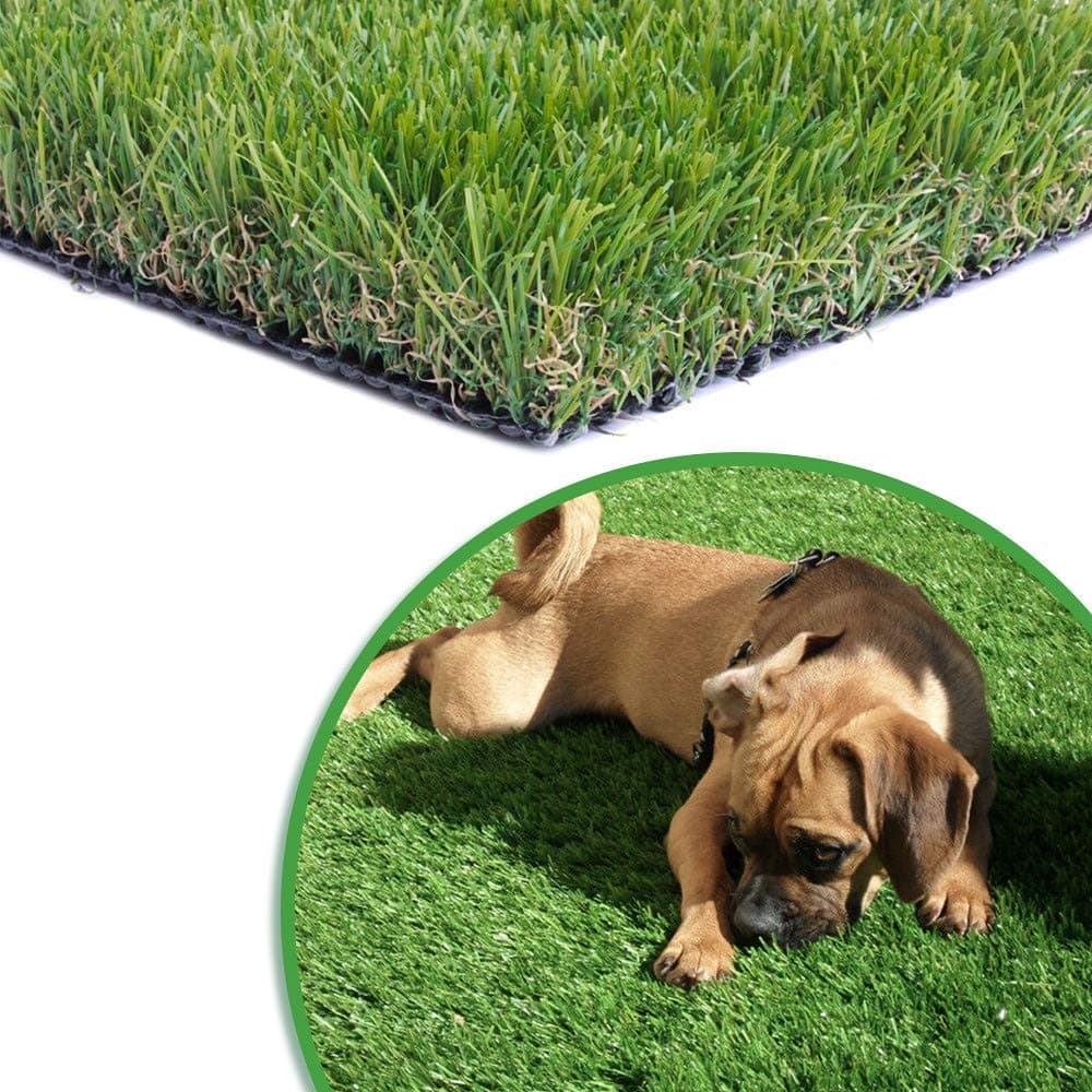 Shuonuo 35mm Artificial Turf Lawn Fake Grass, 1.38" Pile Height Realistic Synthetic Grass, 3FTX3FT ,Drainage Holes Indoor Outdoor Pet Faux Grass Astro Rug Carpet for Garden Backyard Patio Balcony
