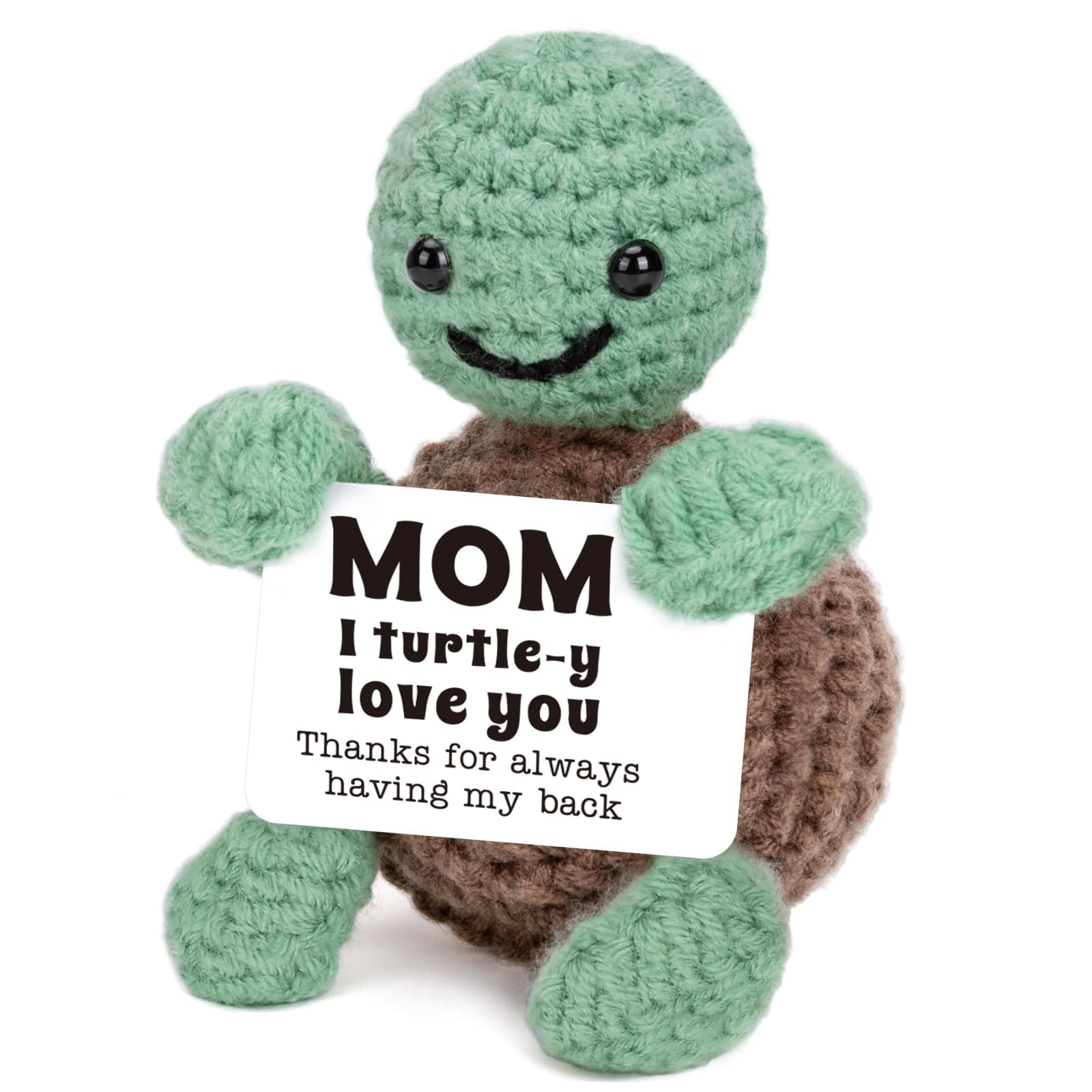 Mini Funny Turtle Mom Birthday Gifts from Daughter Son, Gifts for Christmas New Bonus Step Mom Mama Mother in Law, I Love You Small Cute Stuff Things, Handmade Turtle for Stocking Stuffer Mothers Day