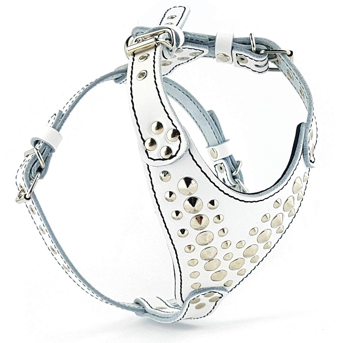 Bestia Studded Leather Harness. French Bulldog Size. 100% Leather. Handmade in Europe