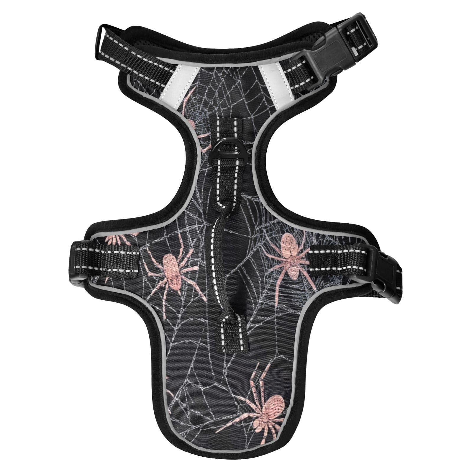 Gravopti No Pull Dog Harness, Halloween Spiderweb Adjustable Vest with Reflective Straps for Walking Training, Comfortable Breathable Pet Cat Vest Harness, Medium