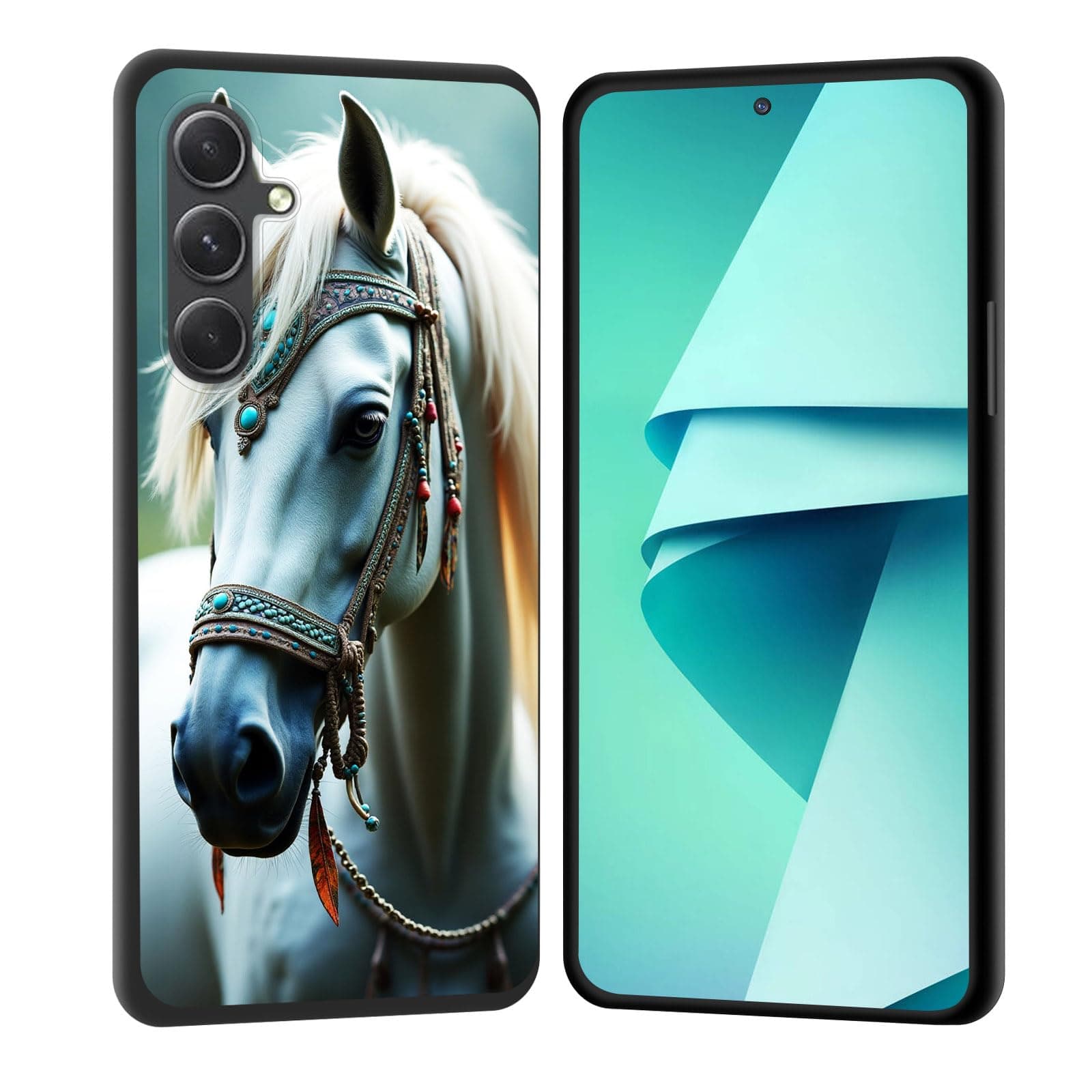 wiaekosef for Galaxy A56 5G Case,Soft Silicone Rubber Bumper Case Shockproof Full-Body Protective Case Cover for Samsung Galaxy A56 5G,Gray Horse