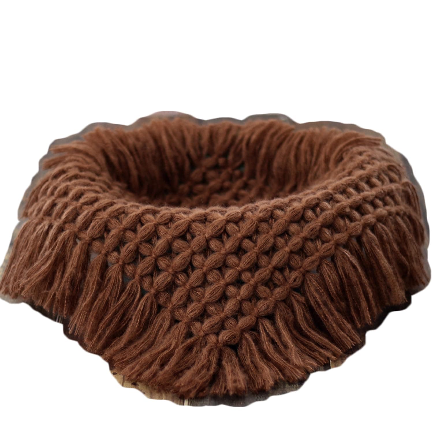 Zeroest Newborn Photography Baby Posing Layer Props Basket Filler Stuffer Mini Blanket Photoshoot HandKint Photo Wool Wrap (Coffee)