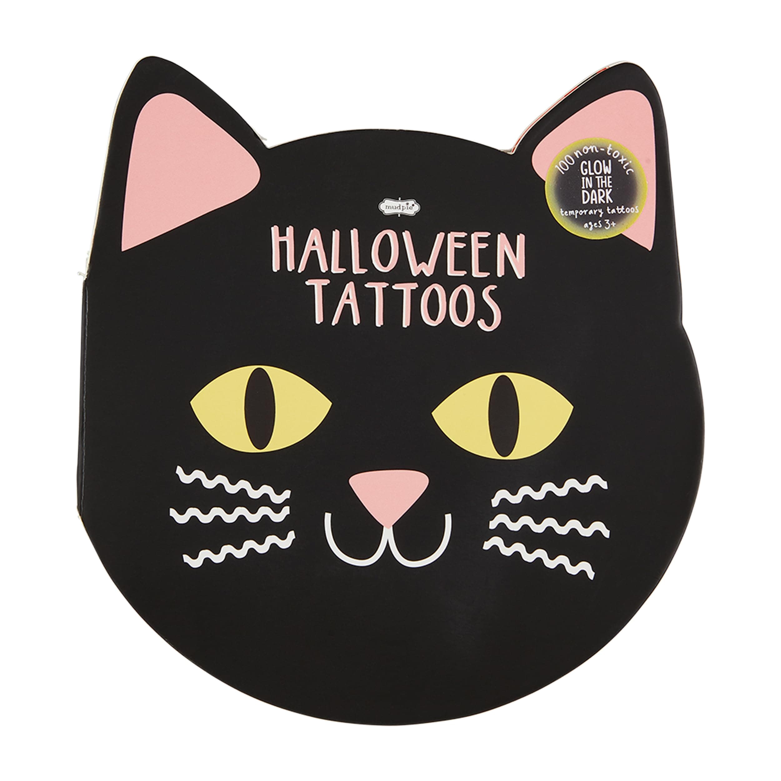 Mud Pie Children Cat Glow Tattoo Book; 6 1/2" x 6"