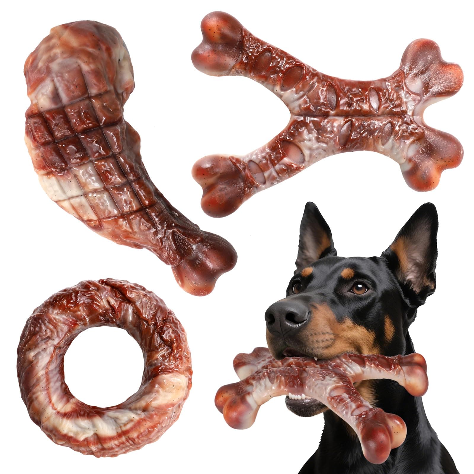 Tmeng Tough Dog Toys for Aggressive Chewers 3 Pack,Indestructible Dog Toy for Medium/Large//Extra Large Dogs Dogs,120lbs Under