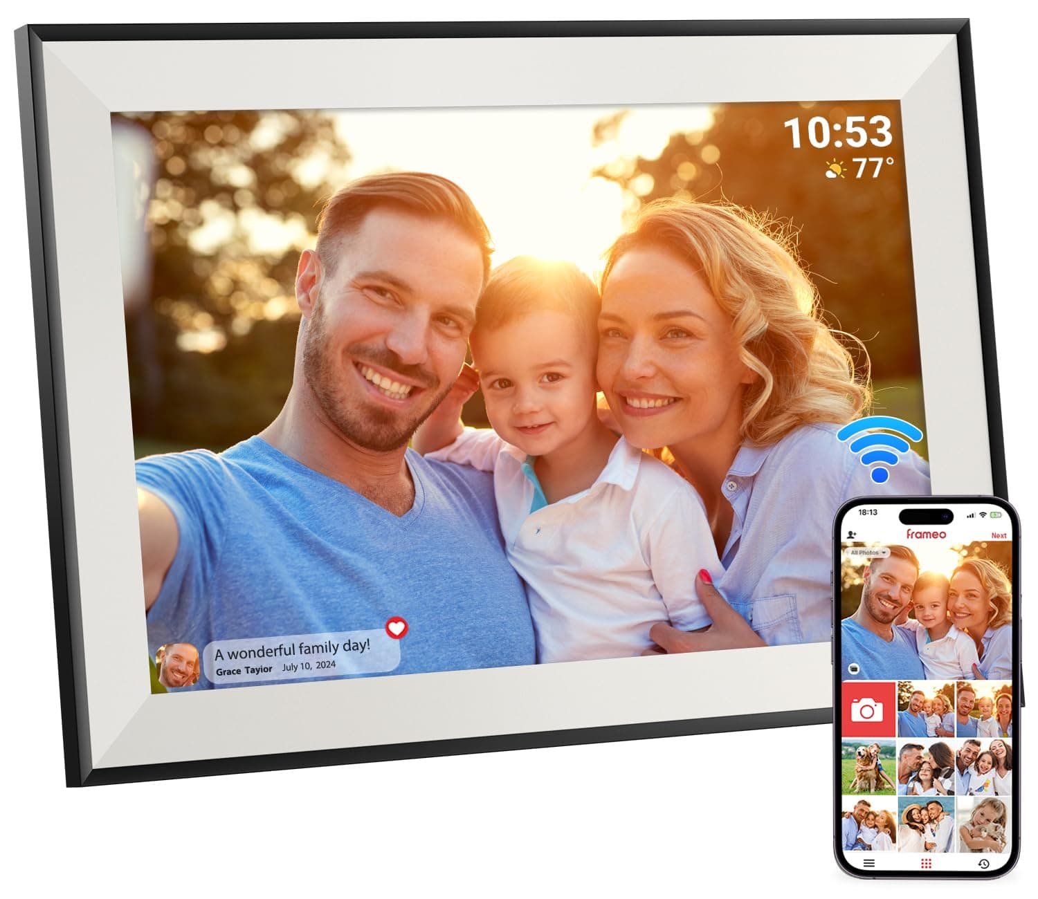 Hesmor Frameo Digital Photo Frame WiFi 10.1 Inch Picture Frames