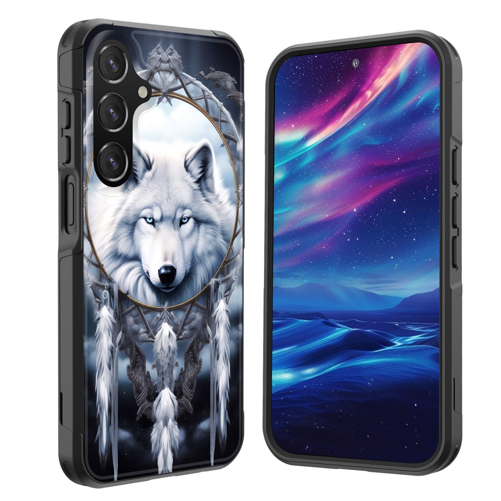 GFEWYTJYJ for Galaxy A16 5G Case,[10 FT Military Grade Drop Protection] Non-Slip Heavy Duty Shockproof Phone Case for Samsung Galaxy A16 5G 6.7 Inch 2024,Dreamcatcher Wolf