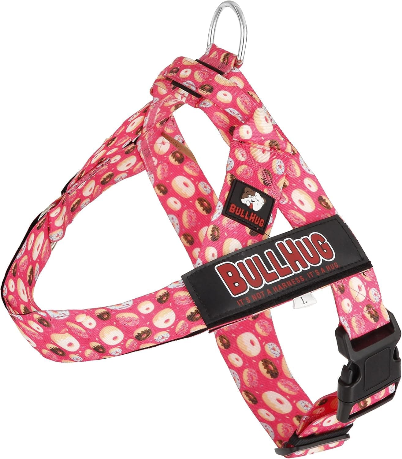 BULLHUG Adjustable Dog Harness – No Pull, No Choke – for English Bulldogs, French Bulldogs, Pugs & Broad-Chested Breeds – Easy, Safe Walks (Donuts, XL)