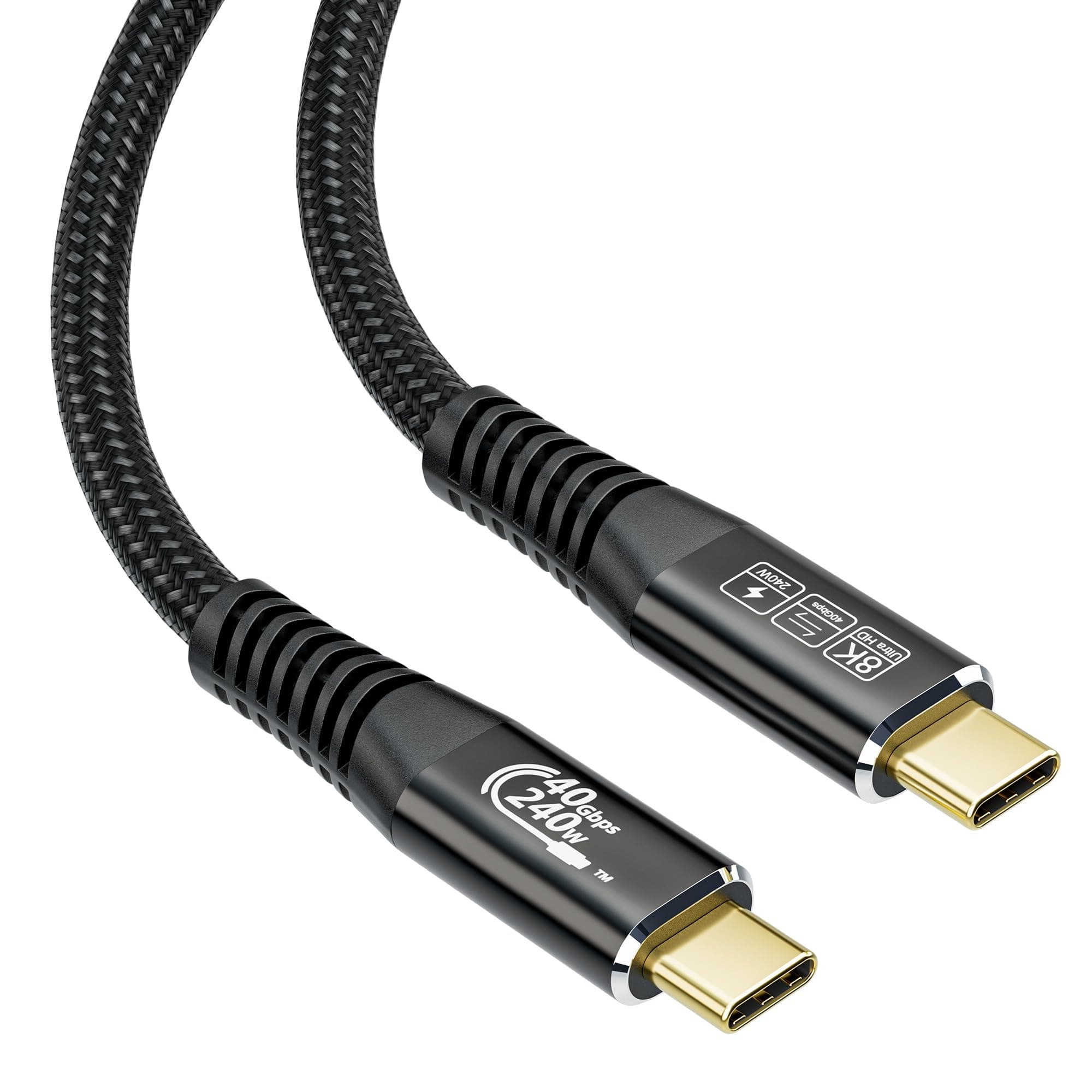 HOTUTUKI USB c Video Cable, 3.3 ft - 240W Charging, 40Gbps Data & Video Transfer, Supports 8K Resolution, Compatible with Thunderbolt 4/3 MacBook Pro, Docking Stations, USB 4 & 3.2 Gen 2 Devices