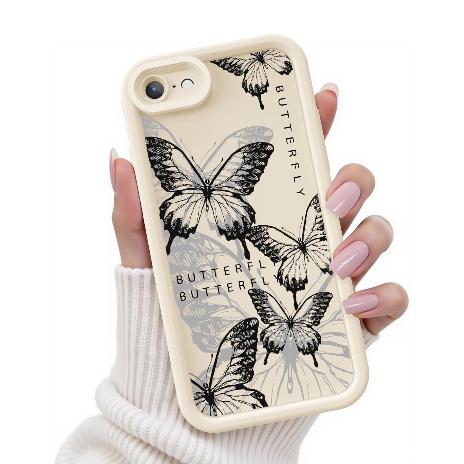FUXICASE Case for iPhone SE/8/7, Silicone Shockproof Cover Women