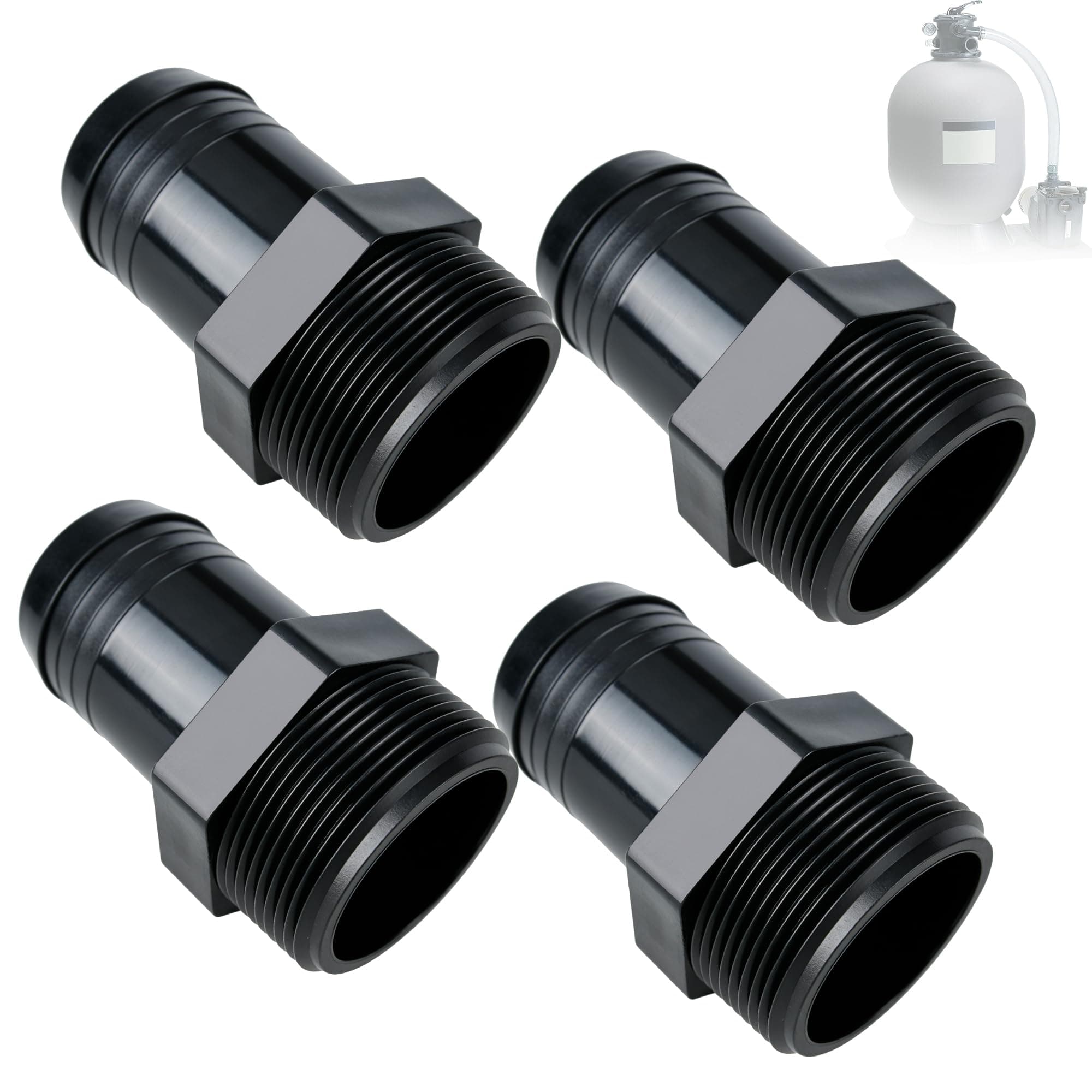 ChangTa 4Pack SPX1091Z2 Hose Male Insert Adapter,Replacement for Hayward Sand Filters Parts for 1-1/2-inch Pool Hose Adapter,for S240PAK1,S200PAK1,S160TPAK1,PAK3,S160T, S190T, S164T,S166T