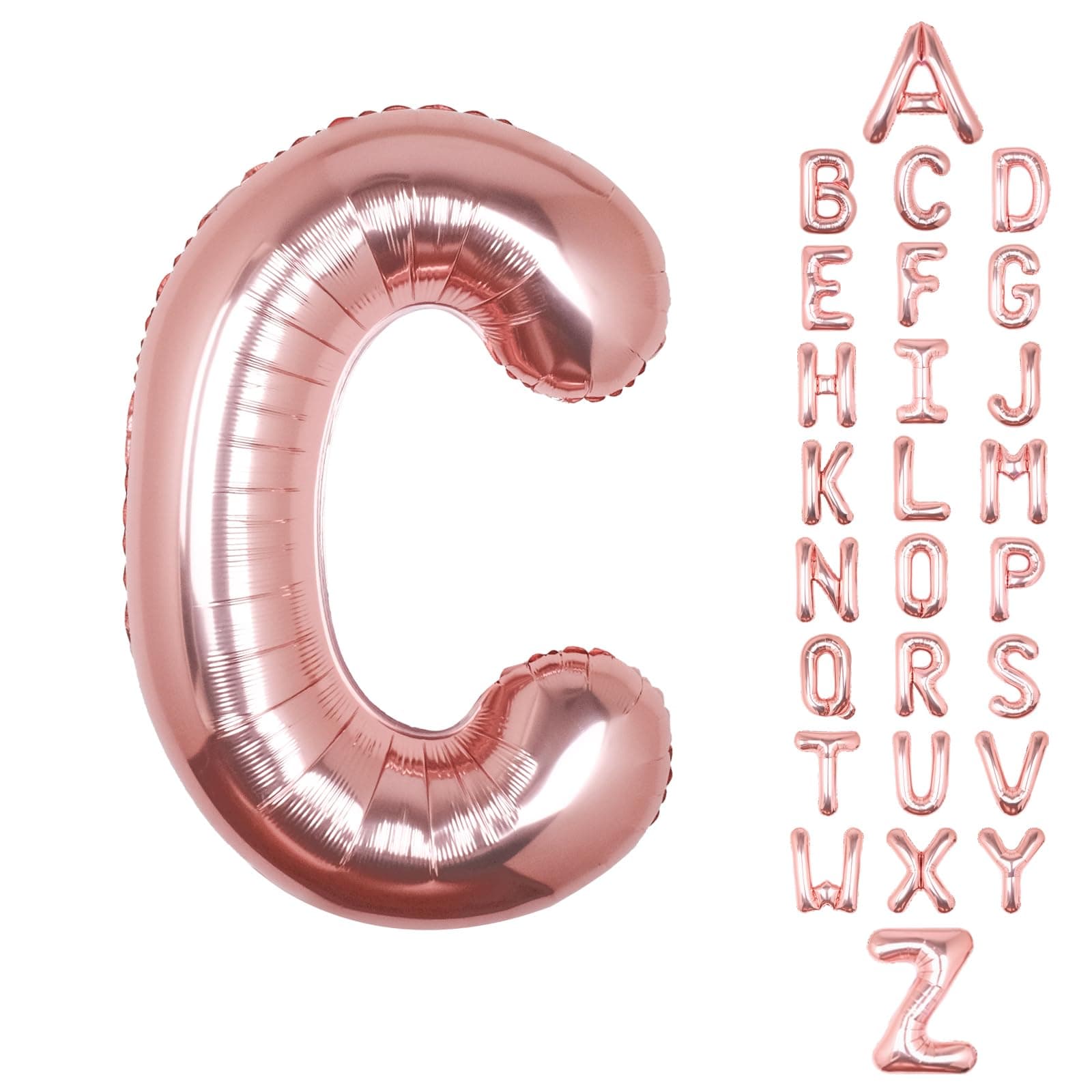 AOAOParty Giant 40" Rose Gold Mylar Foil Letter C Balloon Large Birthday Party Decorations