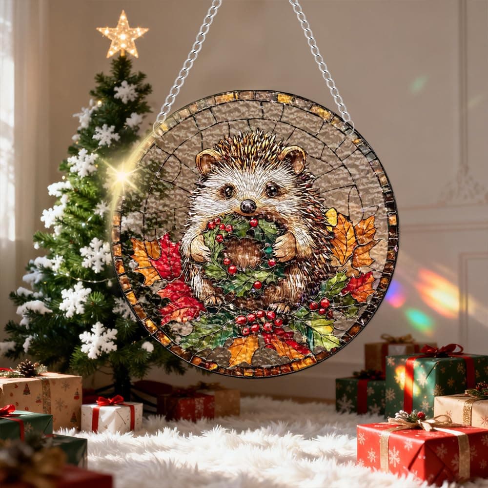Chrismas Acrylic Stained Glass Window Hanging,Sun Catcher Decor Stained Panel Hangings Wall Art Decor, 2026 8x8inch (SCL013 Candle)