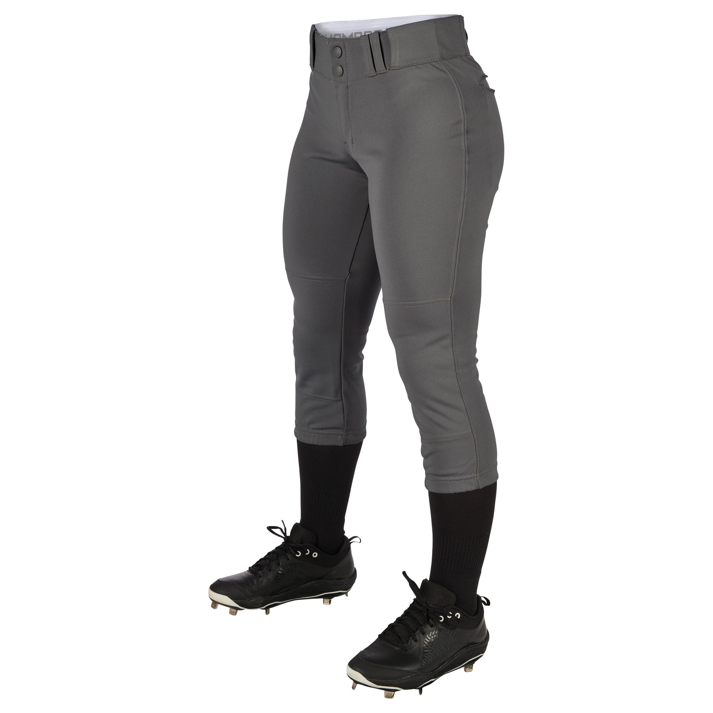 CHAMPRO Girls' Standard Low-Rise Softball Pants Graphite