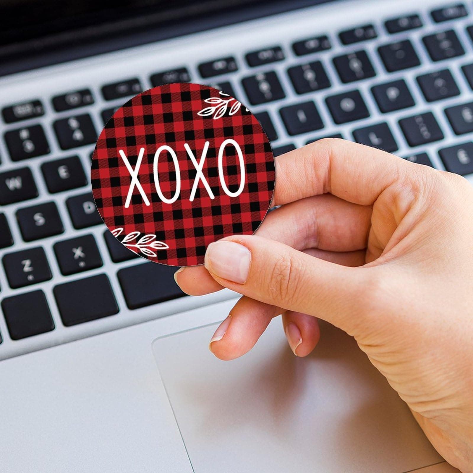 Guangpat XOXO Stickers Pack Buffalo Plaid Decals 50 PCS Valentines Day Vinyl Stickers for Car Laptop Suitcase Water Bottle Helmet Truck Bumper Decals 4 Inch