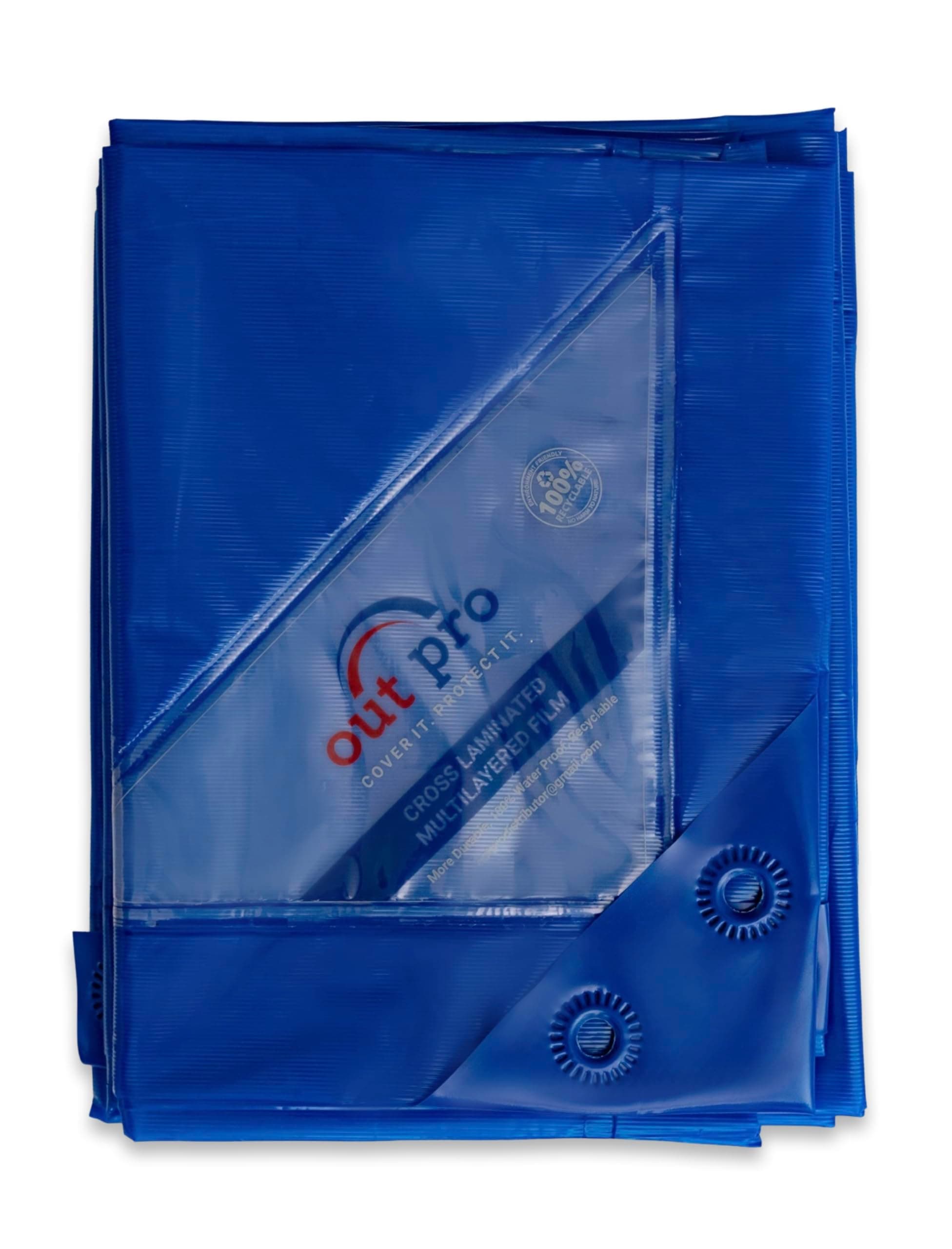 OutPro 6x8 Ft (2 Pack) Heavy Duty 120 GSM Blue Tarp | New Technology MOX Tarps | Stronger | Durable | UV Resistant | Anti-Shred |100% Waterproof | Cross-Laminated | Premium Multi-Purpose Tarpaulin