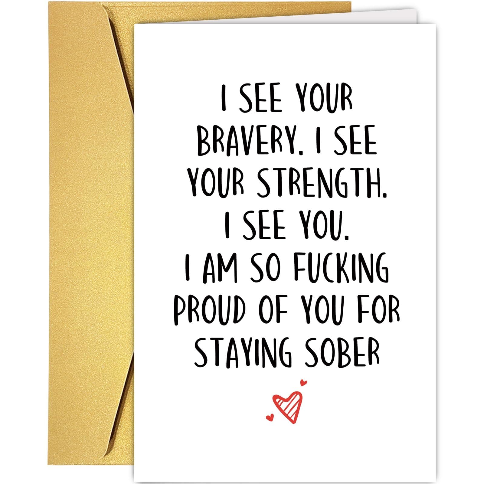 Supoeguk Funny Sober Card for Men Women, Sobriety Gift Card for Him Her, Sober Anniversary Card, So Proud of You for Staying Sober