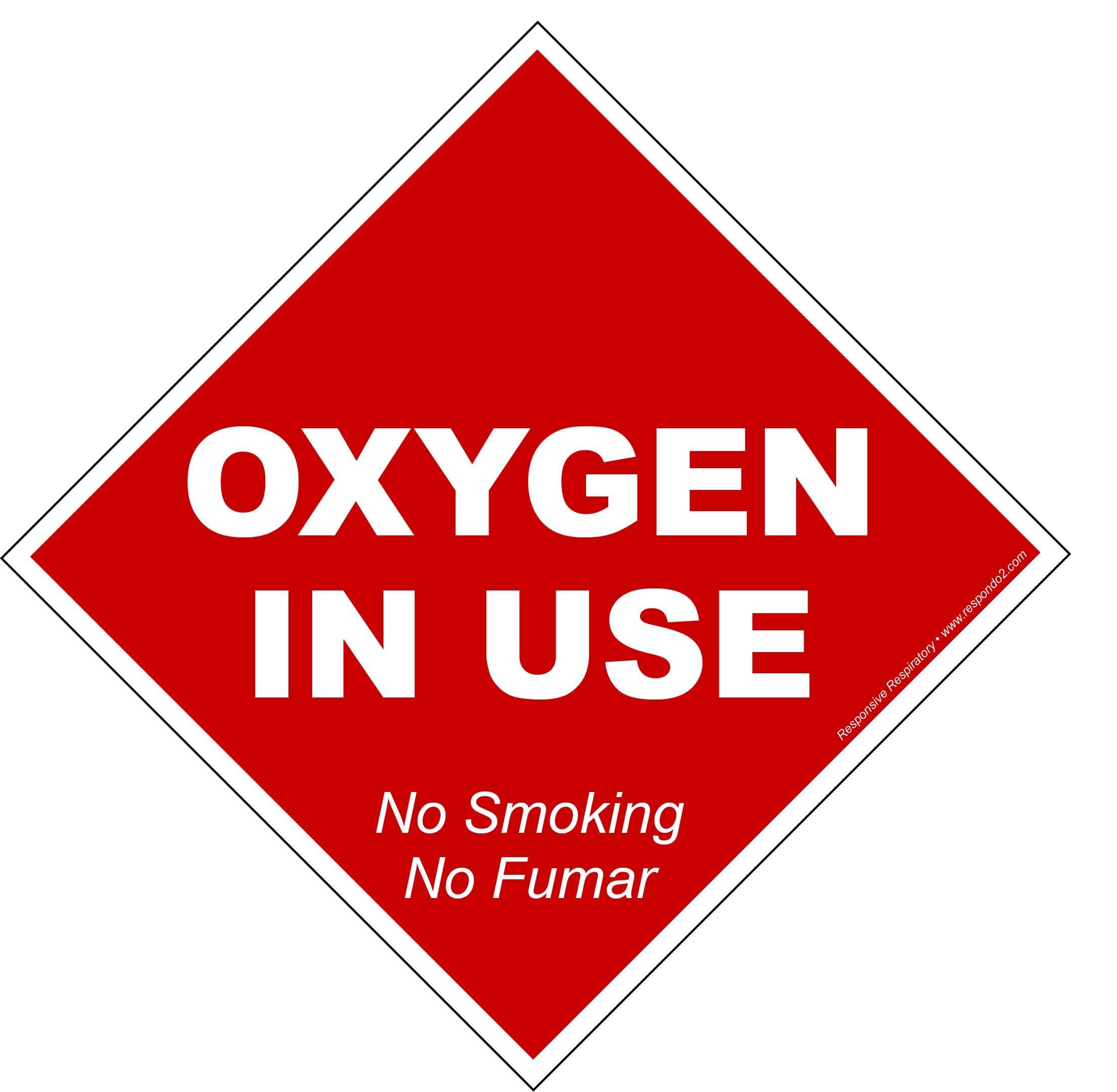 No Smoking Oxygen In Use Static cling - 5 PACK