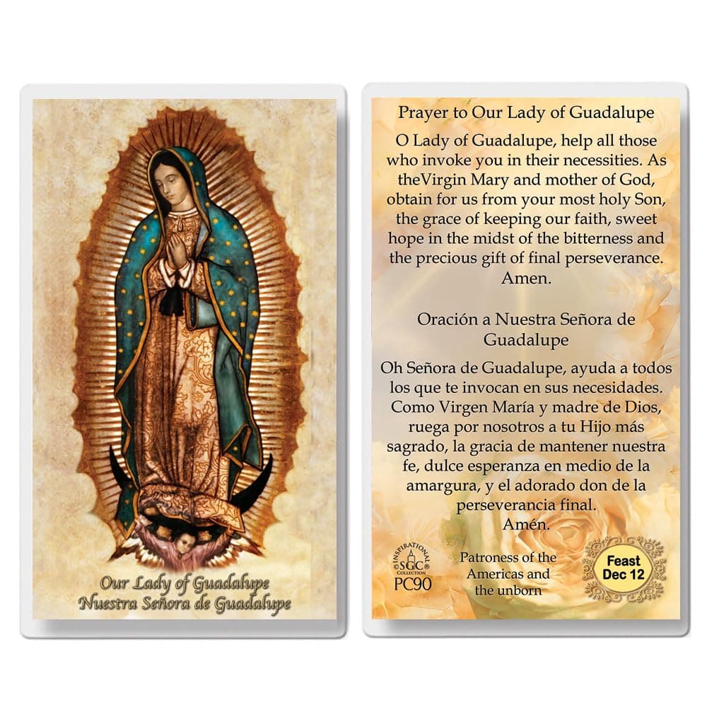 THE SAINTS COLLECTION Our Lady of Guadalupe Laminated Prayer Cards pack of 20