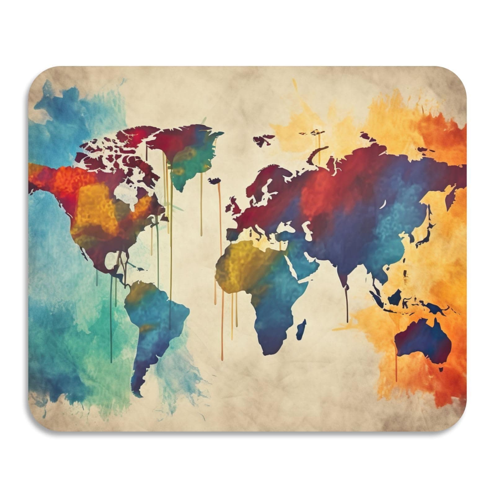Colorful Old World Map Draining Mat Dish Drying Mat for Kitchen Counter Absorbent Dish Mat Non-Slip Rubber Backed Drying Pads for Kitchen Accessories Coffee Bar Decor L