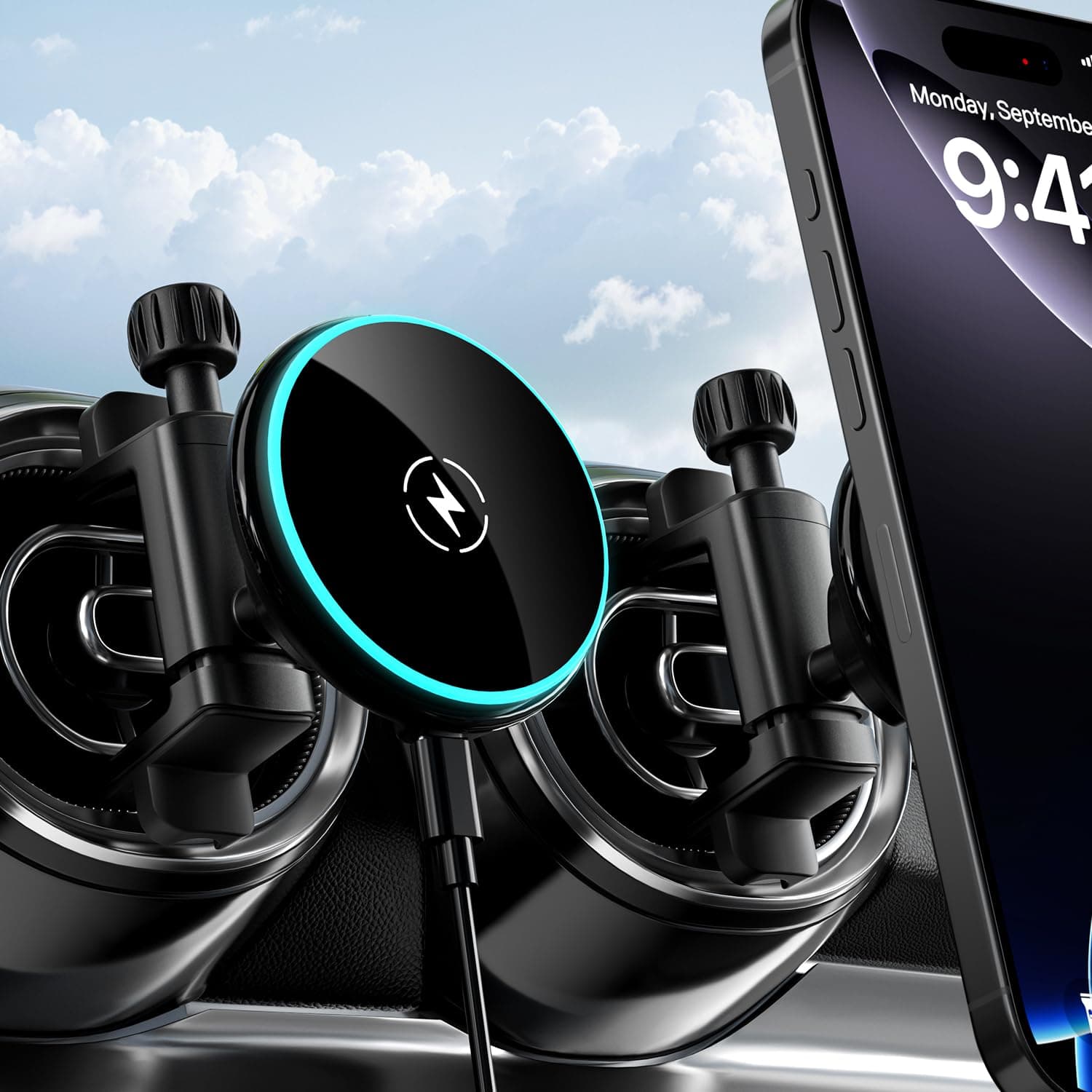 ALAFLY Qi2 15W Fast Charging Wireless Magnetic Mount for Mercedes Benz A/B/C/E/G/GLA/GLK Car Phone Holder MagSafe Accessories for iPhone 16 15 14 13 12 Pro Max Plus Mini