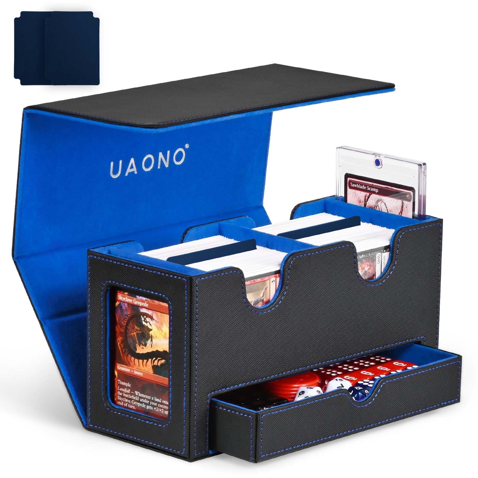 UAONO 3-IN-1 Deck Box for MTG Commander, Fits 200 Double Sleeved Cards