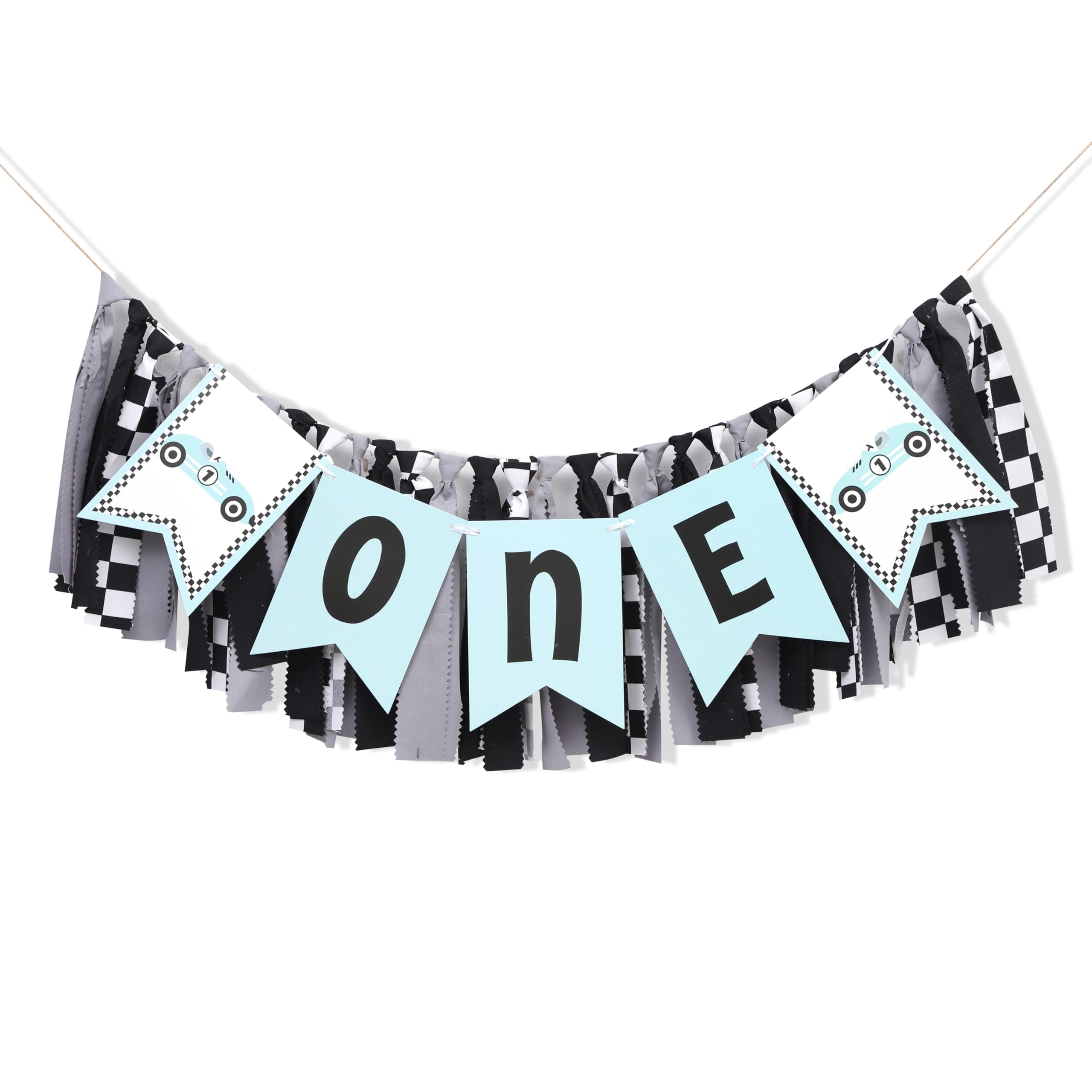 Fast One Birthday Party High Chair Banner,Racing One High Chair Banner,