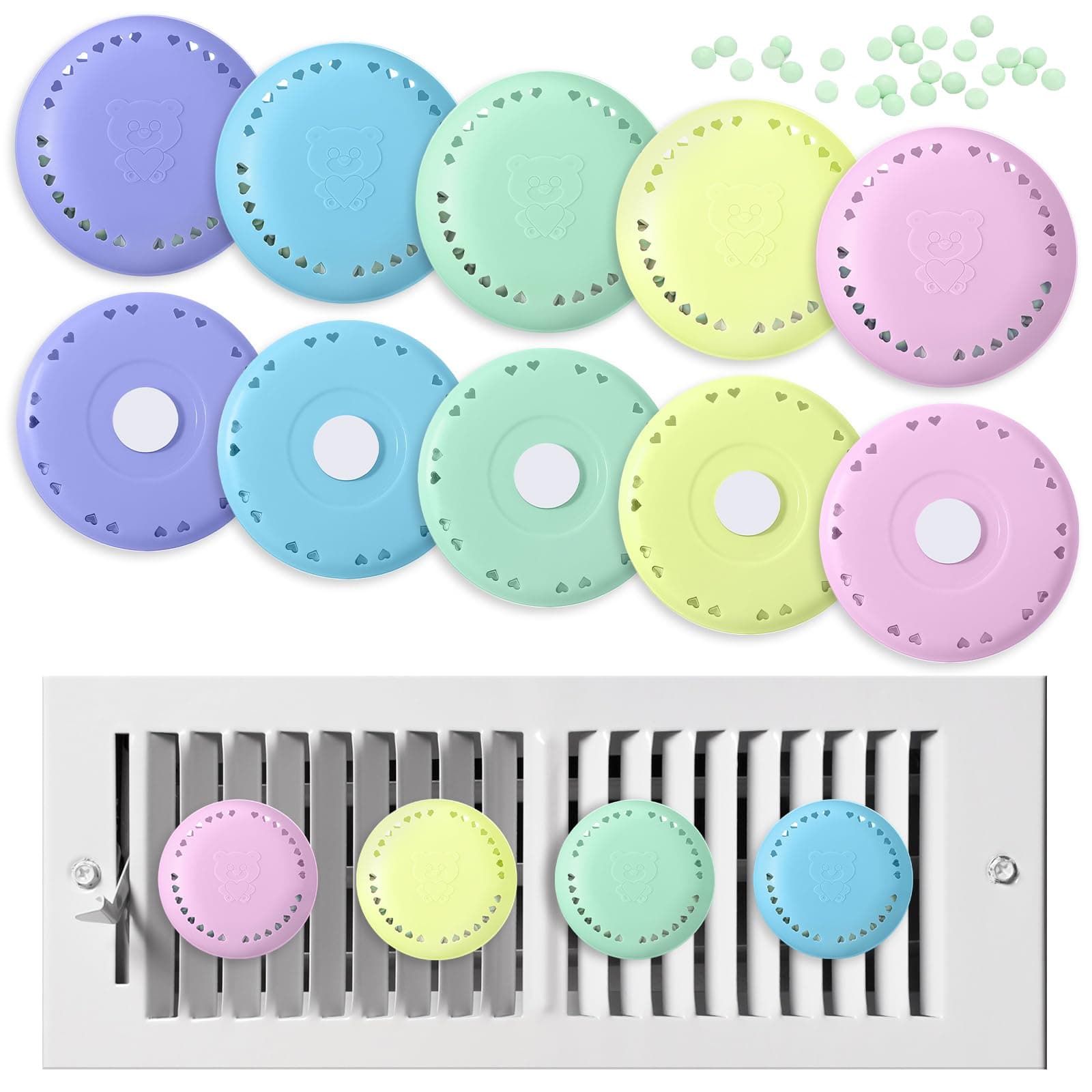 Swiffen 10 Pcs Air Freshener Whole Home Long Passive Essential Solid Diffuser Lasting Fragrance Air Freshener Beads Adhesive HVAC Vent Filter Scents House Fragrance System