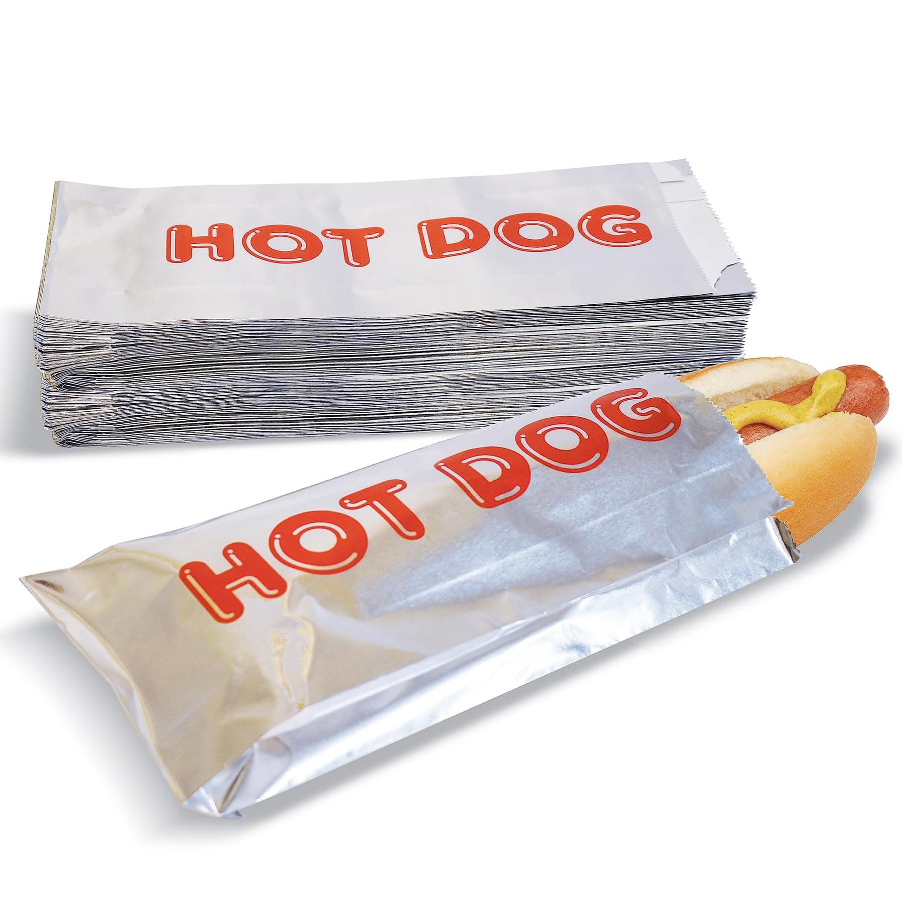 80 Pack Foil Hot Dog Wrappers, Grease-Resistant Sleeves for Parties, Food Trucks, BBQs, Takeout,Keep Hot Dogs Warm