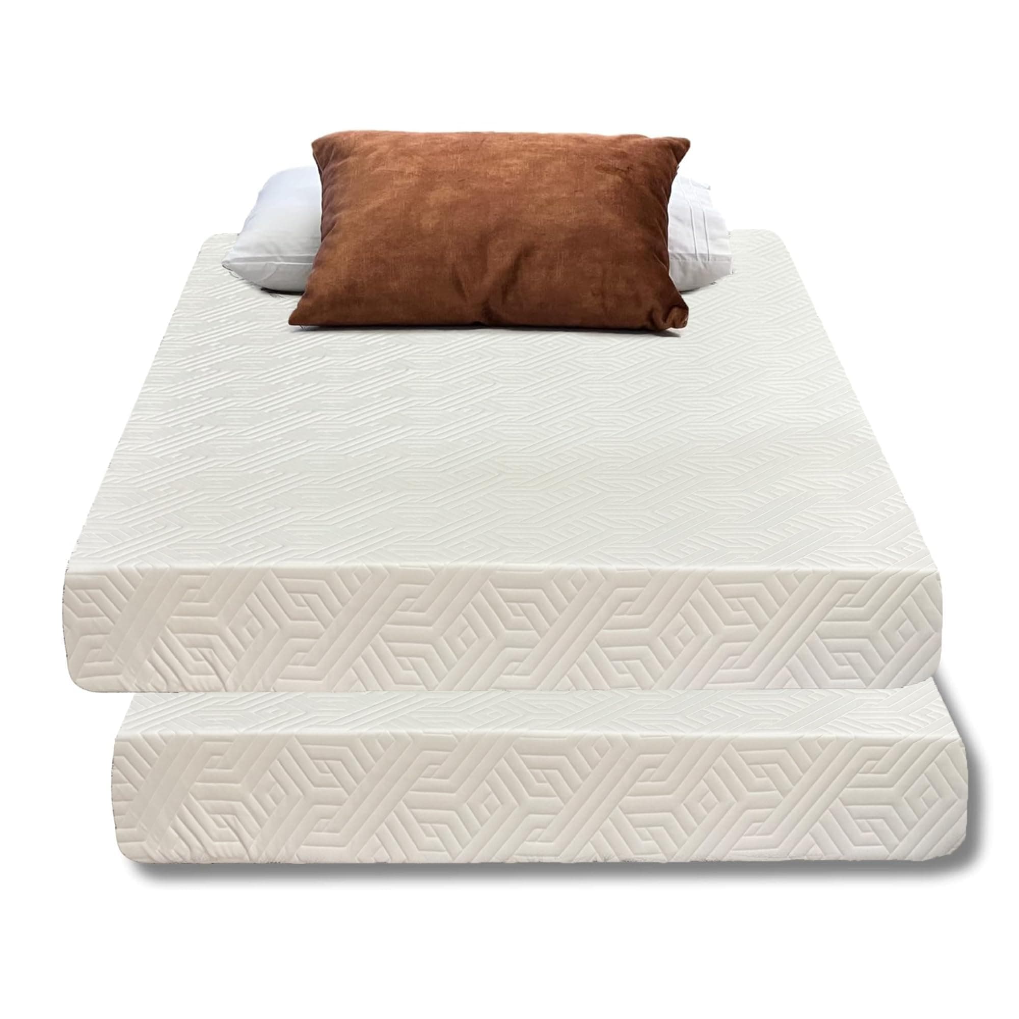 Set of 2 Econo 5" Twin Mattress, Flippable, Comfort & Pressure Relief Foam