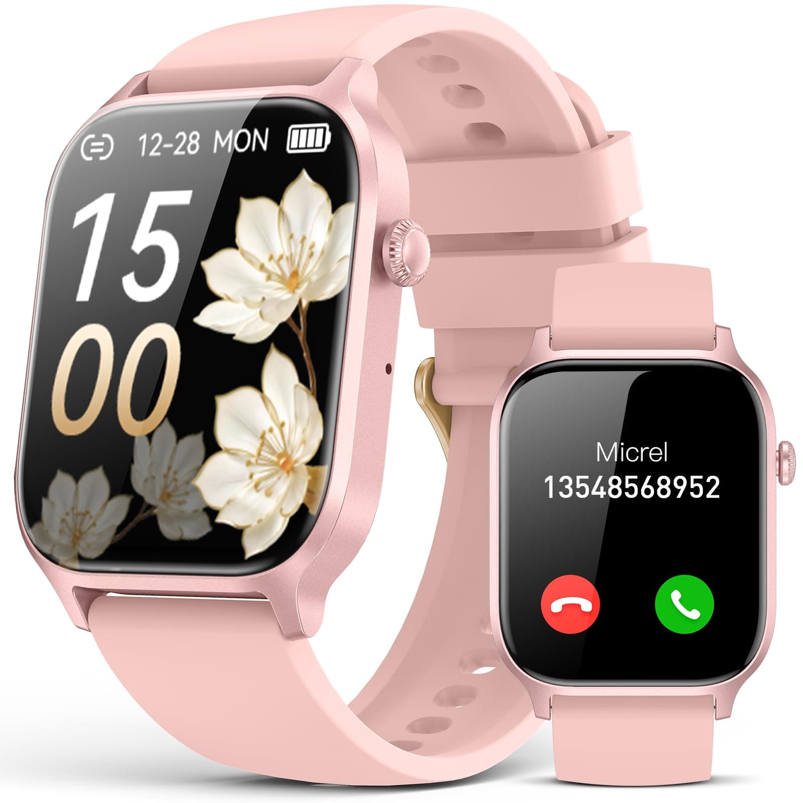 Smart Watch for Men Women- Answer/Make Call, 2026 IP68 Waterproof Fitness Tracker Watch with Sleep Step Counter Activity Smartwatch for Samsung Android iPhone iOS (Dusty Rose, 1.83)