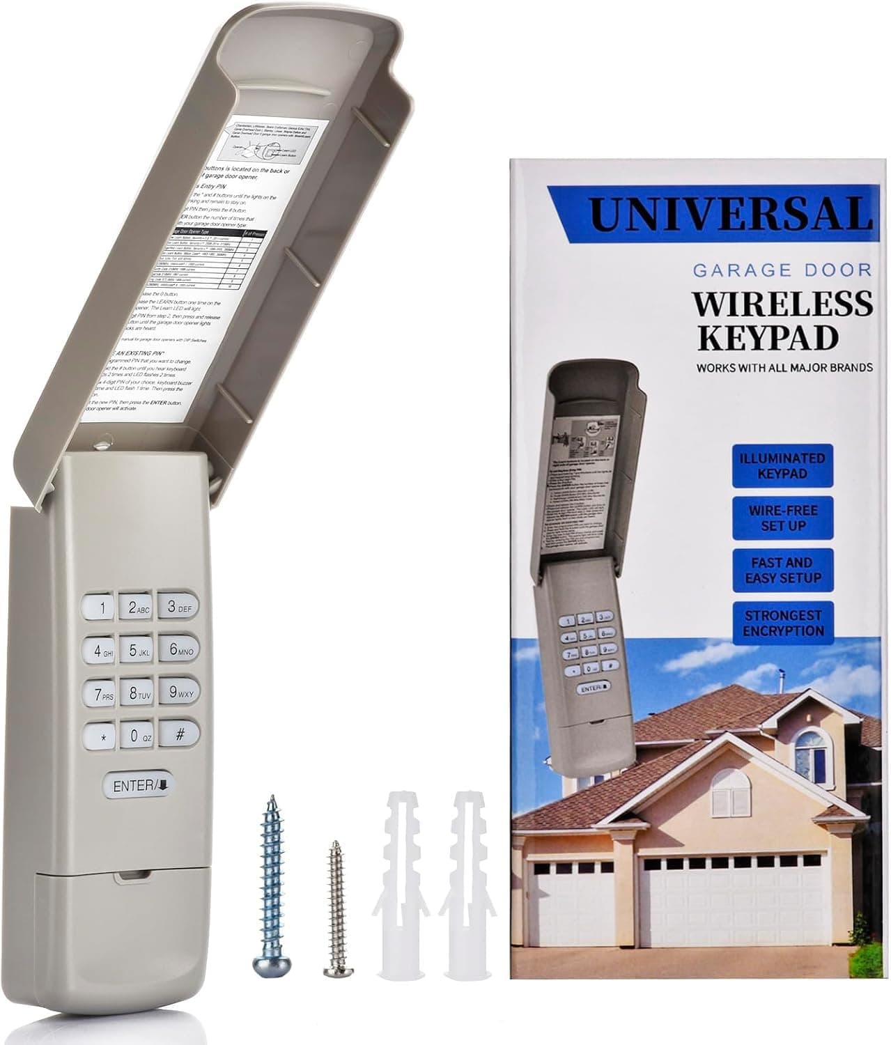 Garage Door Opener Keypad Compatible with liftmaster Chamberlain Craftsman Openers Produced Since 1993,Replaces 877/878MAX,877LM, 377LM, 977LM, G940EV-P2,Wireless Keyless Entry