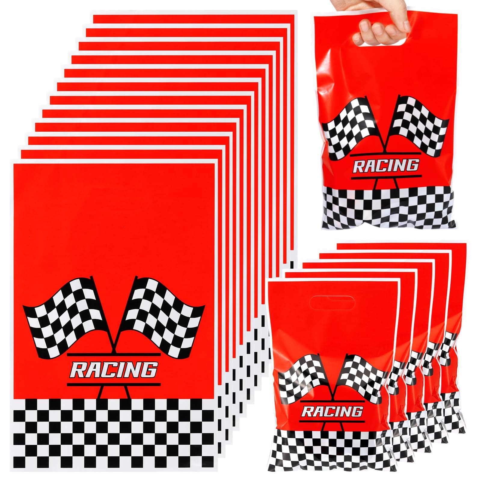 Eccliy 30 Pcs Race Car Goodie Bags with Handles, Racing Cars Party Bags
