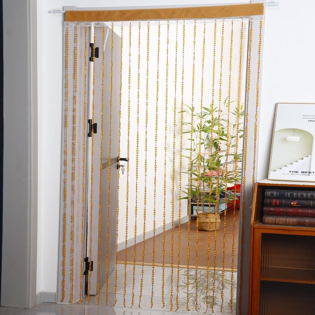YaoYue Crystal Beaded Curtain Door Curtain 36 x 79 Inches 22 Strands Acrylic Hanging Door Beads Room Divider for Doorway Window Living Room Bedroom Wall Closet Home Decor (Orange,1 Panel)