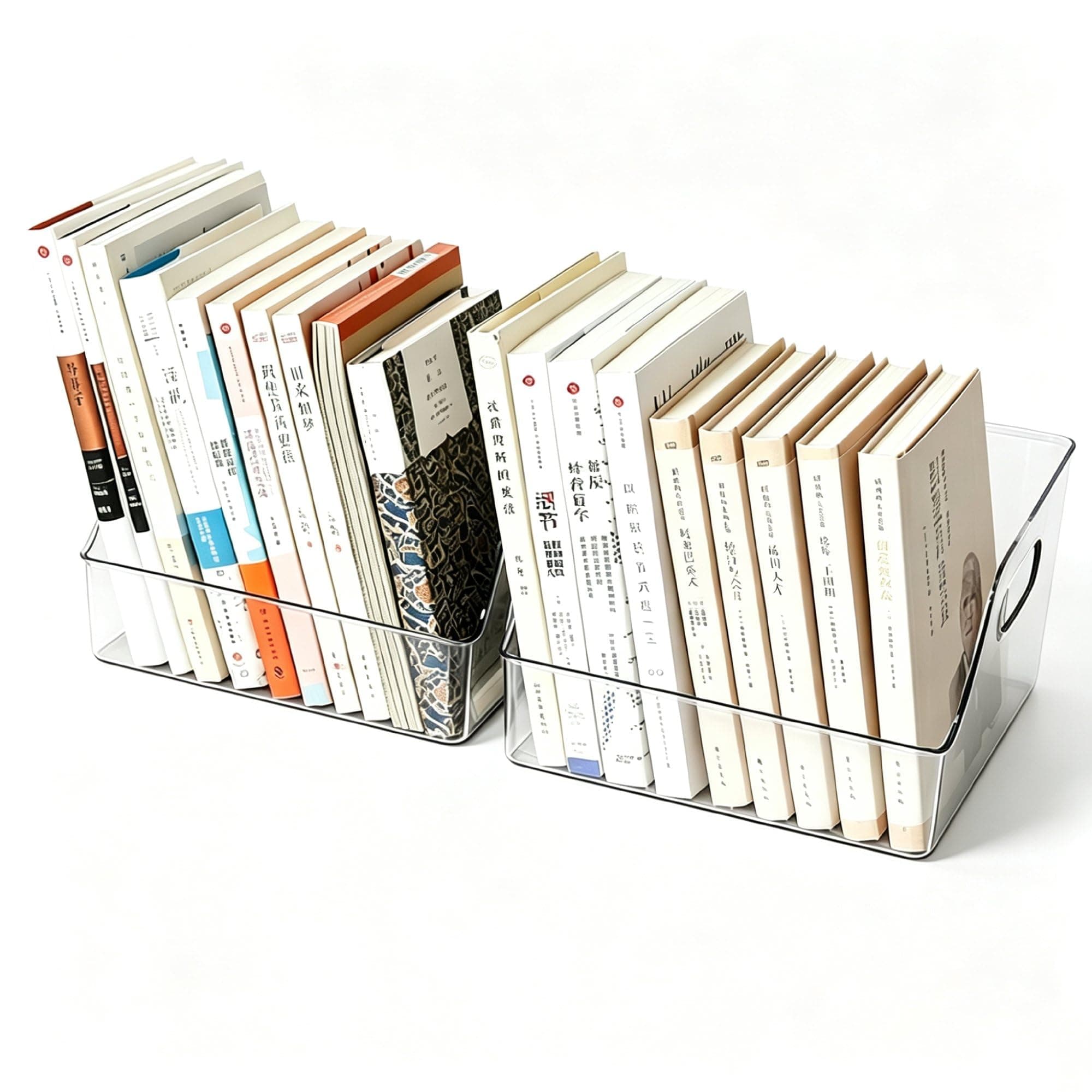 TONSNYZYJ 2PCS Book Storage Clear Desk Book Organizer Book Display Case Desktop Bookcase Bookend for Home Office Desk Bookshelf for Comic/Magazine/CDs/M Size (9.3”L x 8.5”W)