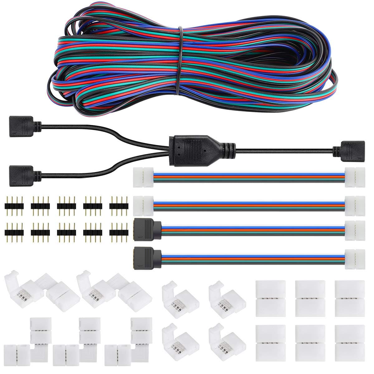SUPERNIGHT 4 Pin 8mm LED Strip Connector Kit for LED Light Strip