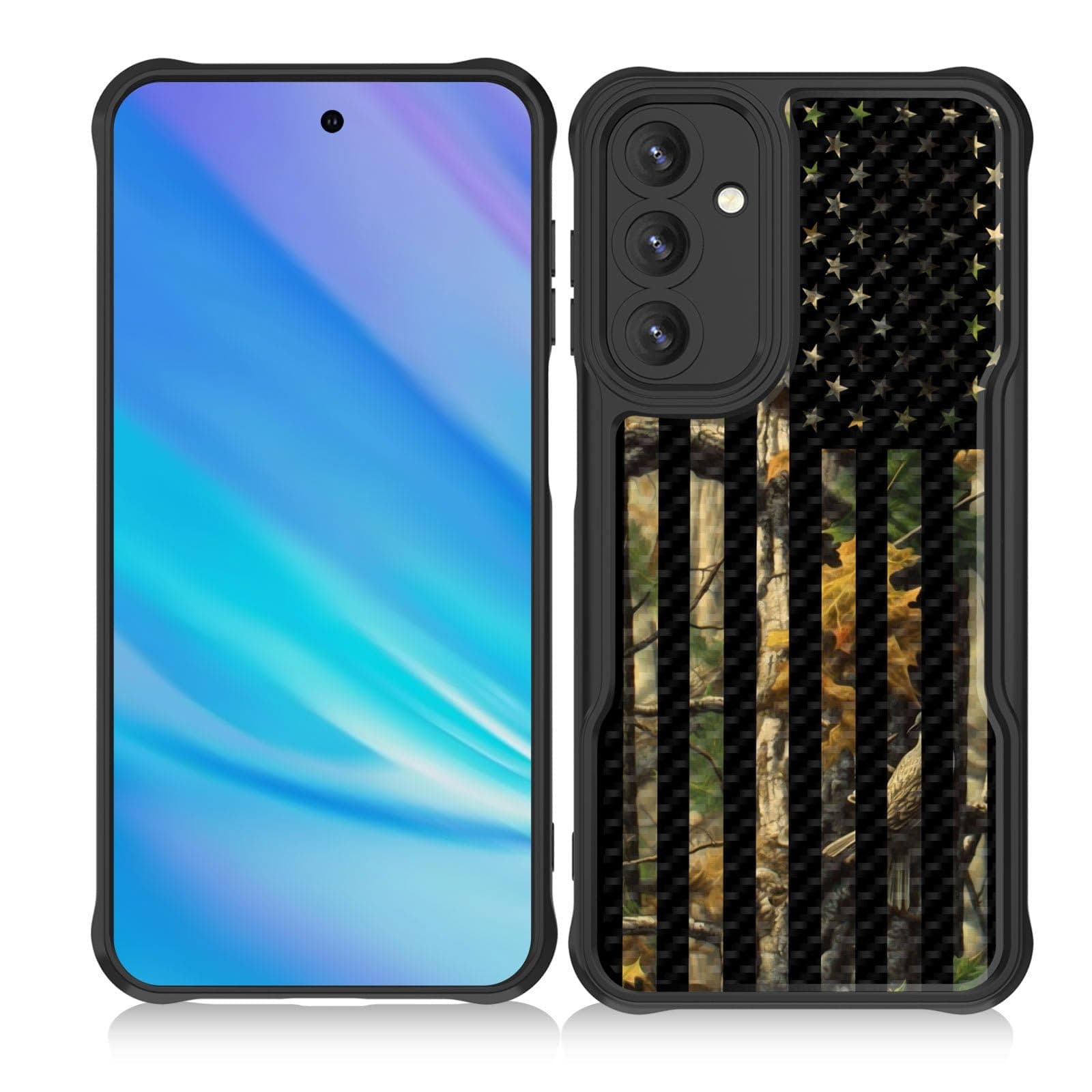 CICPLKSE Magnetic for Galaxy A16 5G Case,[Full Camera Protection] [Compatible with Magsafe] [Military Grade Protection] Bumper for Samsung Galaxy A16 5G 6.7" 2024,Camo Forest American Flag