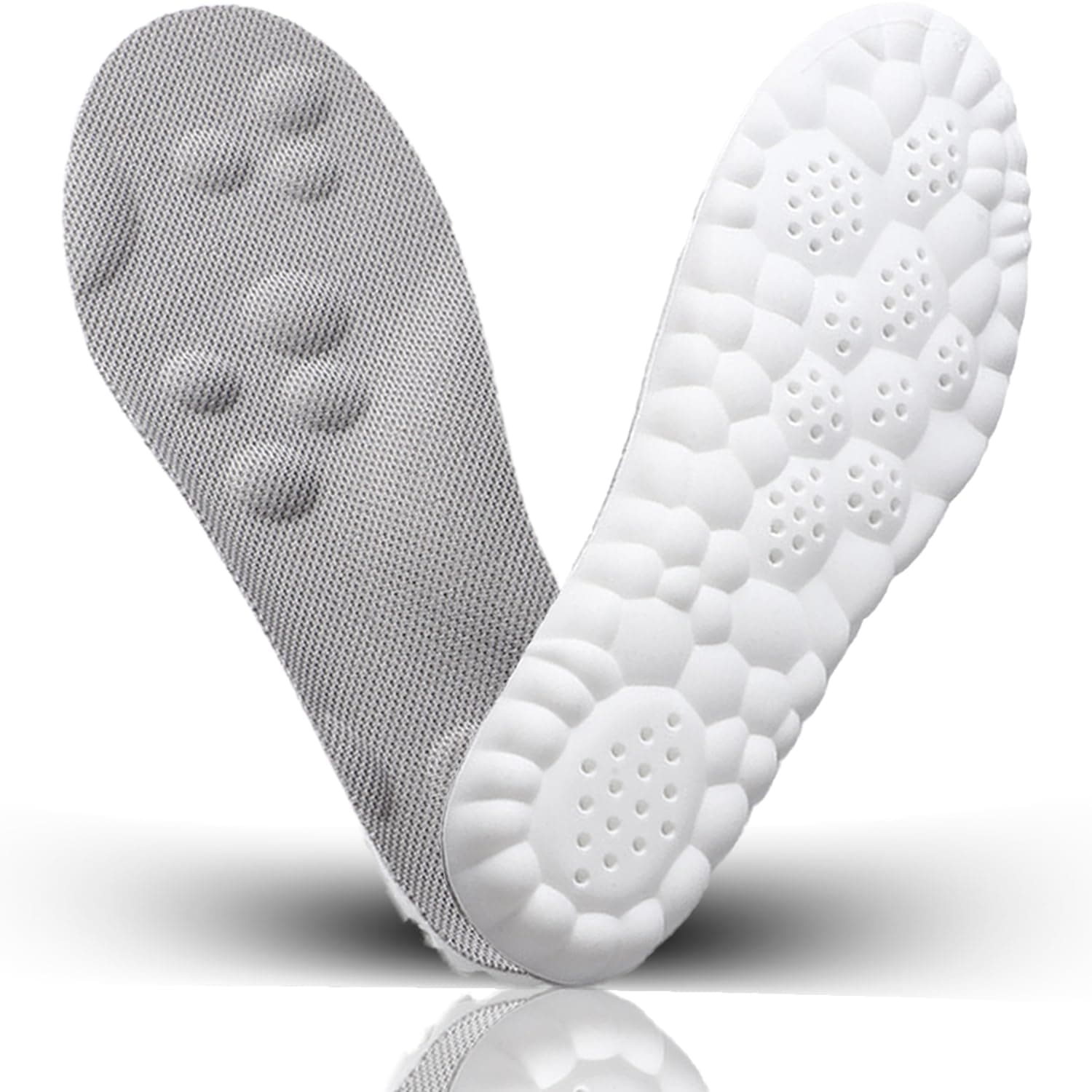 Insoles for Men & Women, Stepper Insoles for Comfort, Support & Shock Absorption, Perfect for Sports & Daily Wear (Gray,M10/W11)