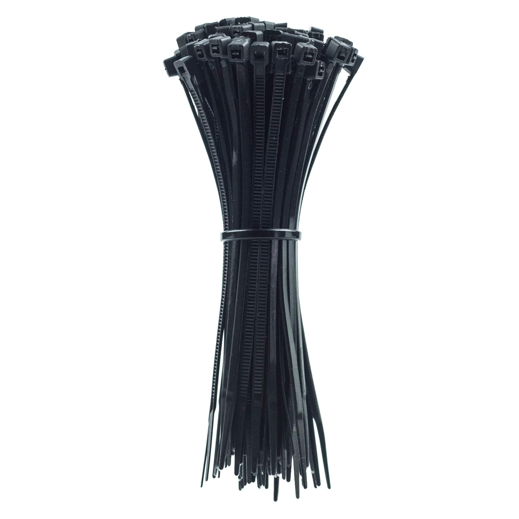 4 Inch Nylon Cable Ties(Tying length 2.8"), Tensile Strength 18lbs(8kgs) Clear Thin Cable Zip Ties, Auto-Locking Cord Straps, 100pcs Per Package, 3X100-BLACK