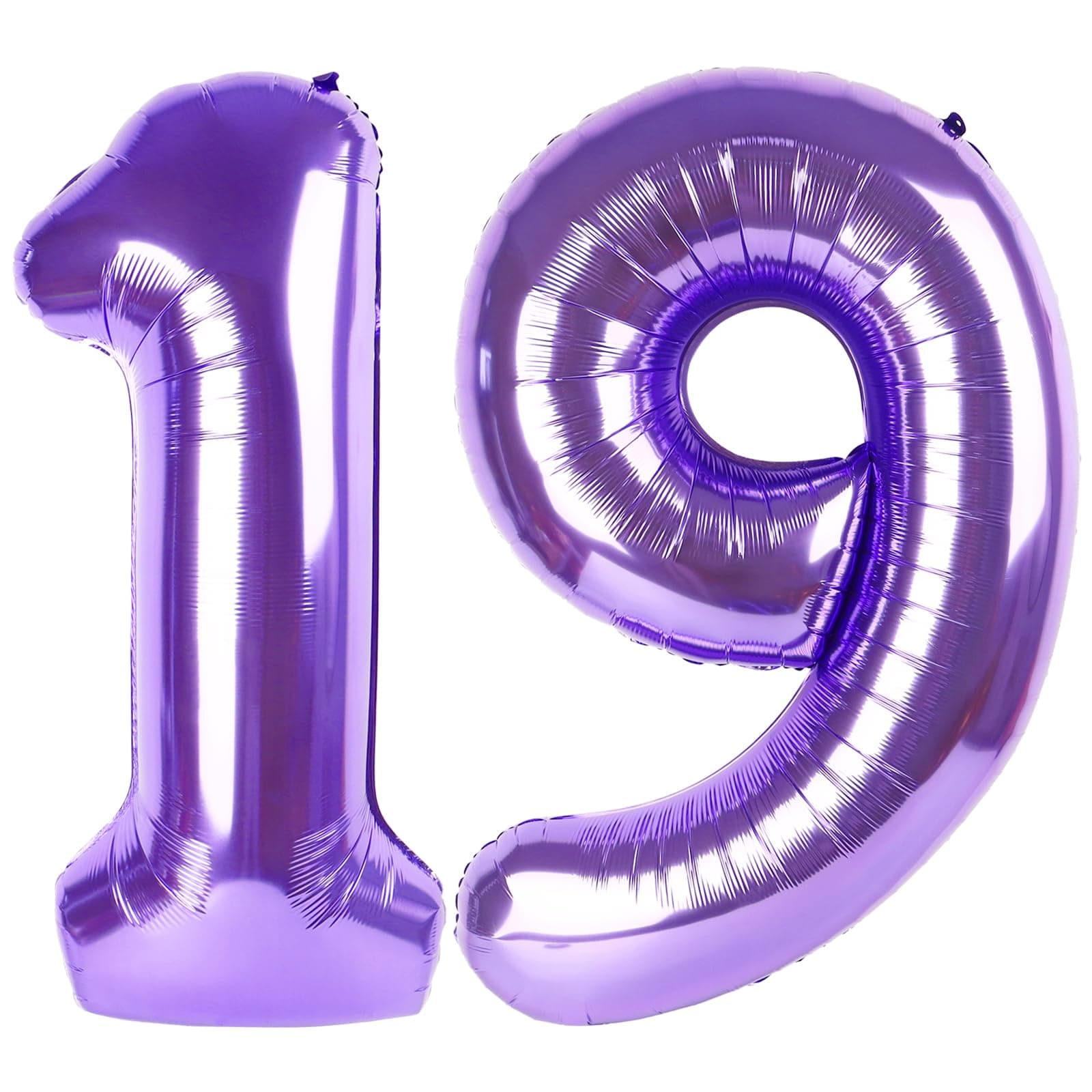 Number 19 Balloons Happy Birthday Decoration 19th Balloons Purple Number Balloons 100cm for 19 91 Girls Boys Women Men Engagement Hen Party