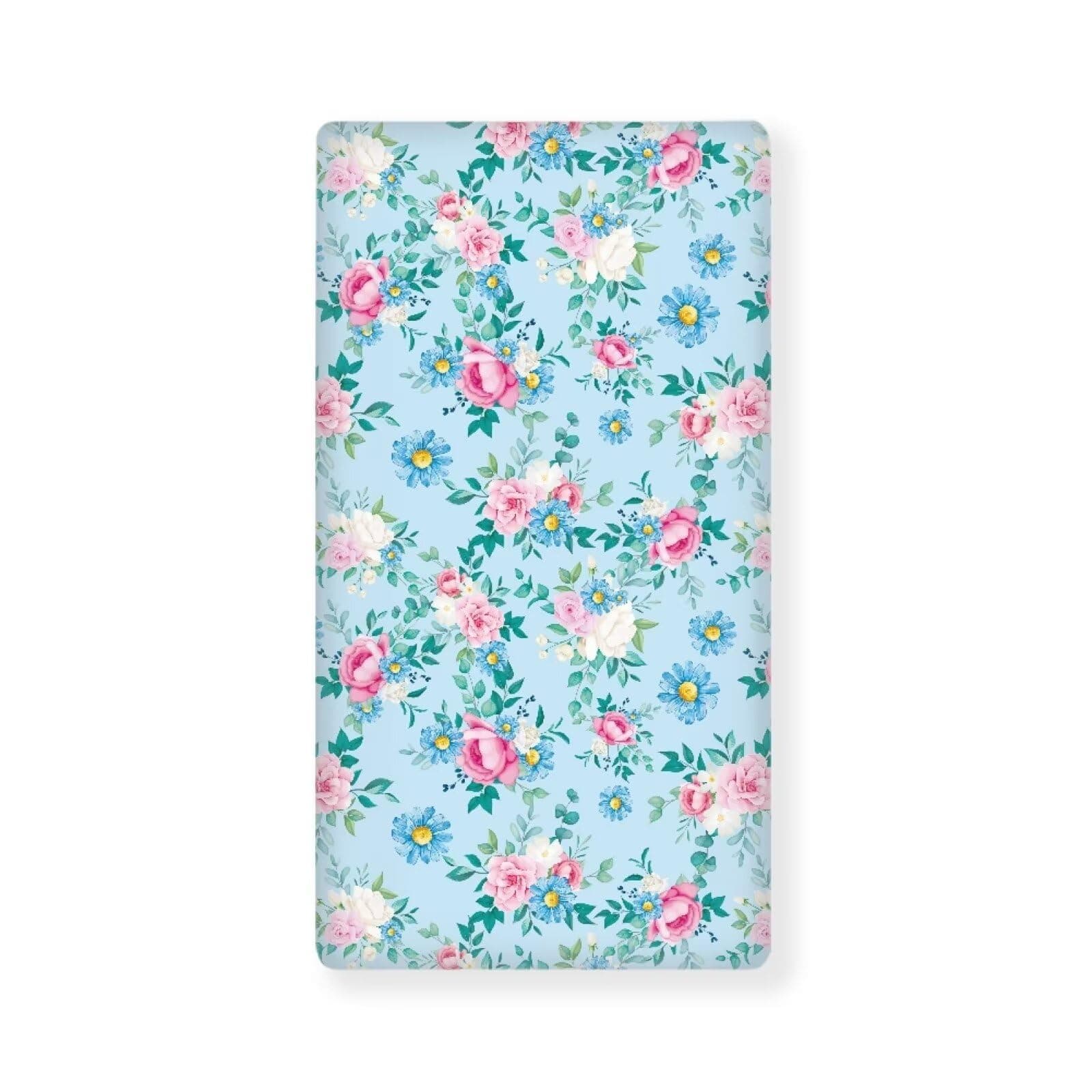 Hinthetall Floral Kids 1 Pack Fitted Girls Crib Sheet, Soft Breathable Microfiber Baby Sheet, Fits Standard Size Crib Mattress 28in x 52in, Nursery Sheet