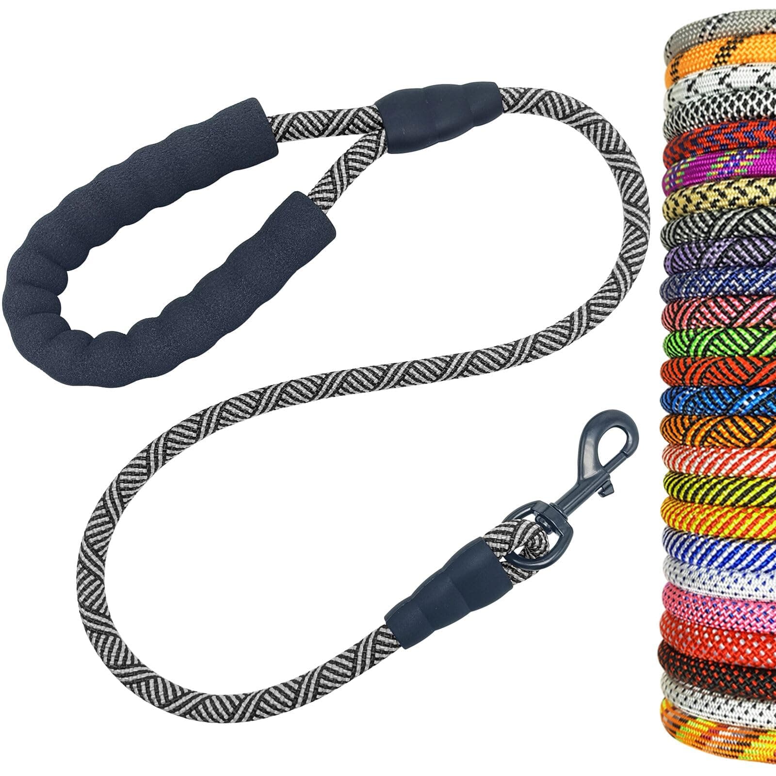 MayPaw 3ft Short Rope Dog Leash for Large Medium Dogs, Soft Handle Dog Lead