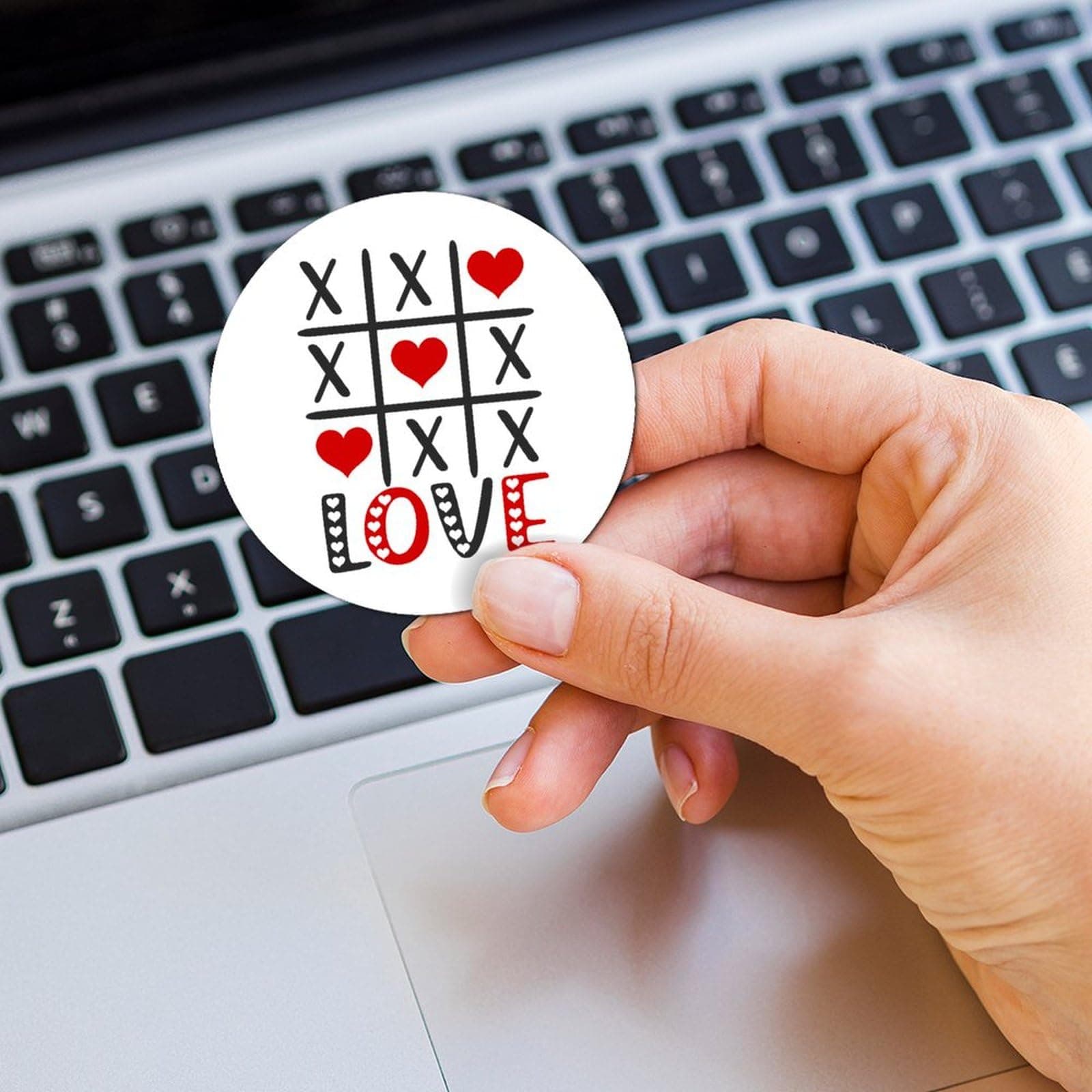 Guangpat 100 PCS Jiugongge XOXO Stickers for Man Women Valentine Labels Pack Valentines Day Vinyl Stickers for Car Bumper Water Bottles Laptop Party Favors 1.5 Inch