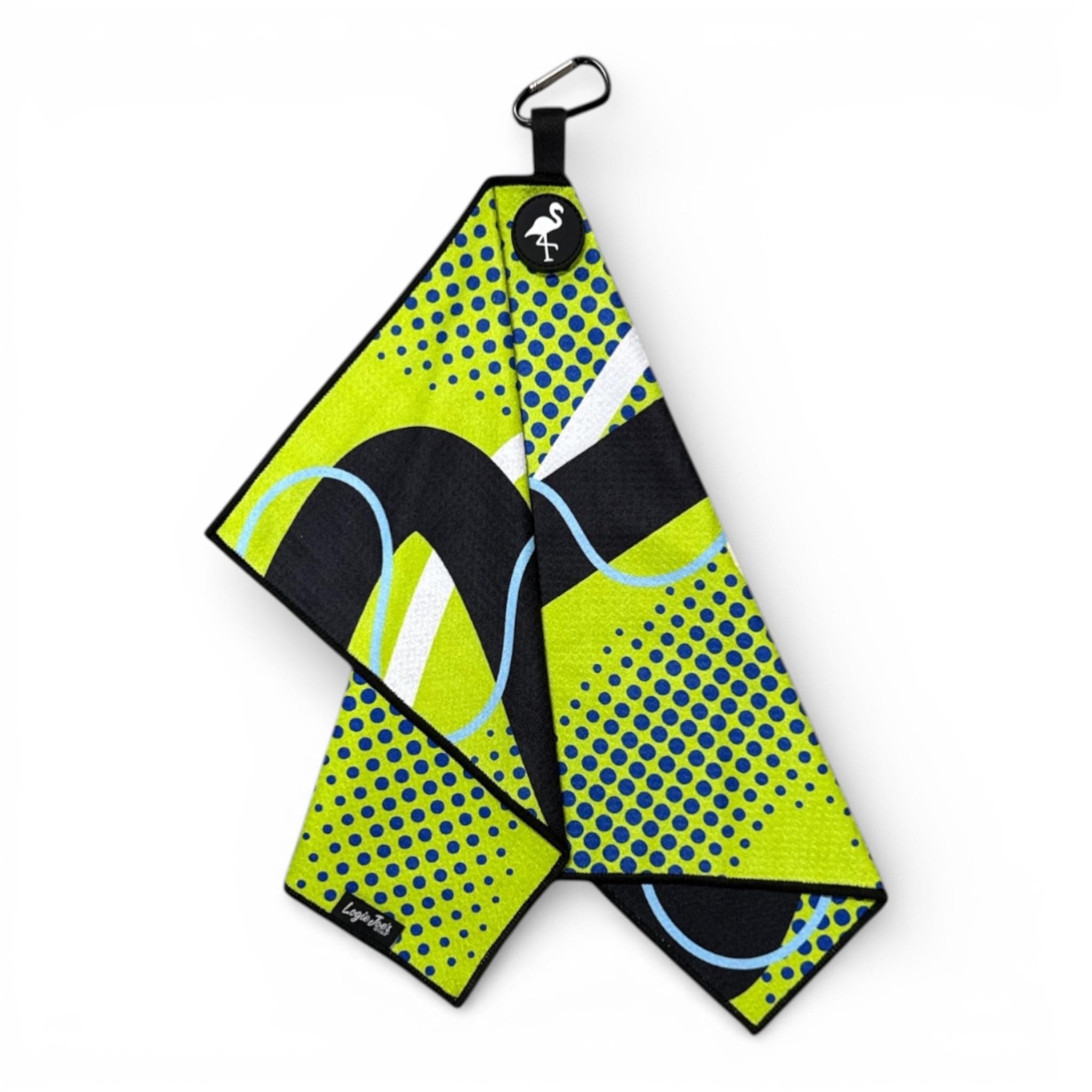 Logie Joe's Neon Current Toalla de golf | Microfibra de doble cara premium | Toalla magnética resistente con clip de mosquetón | 24 x 16 pulgadas