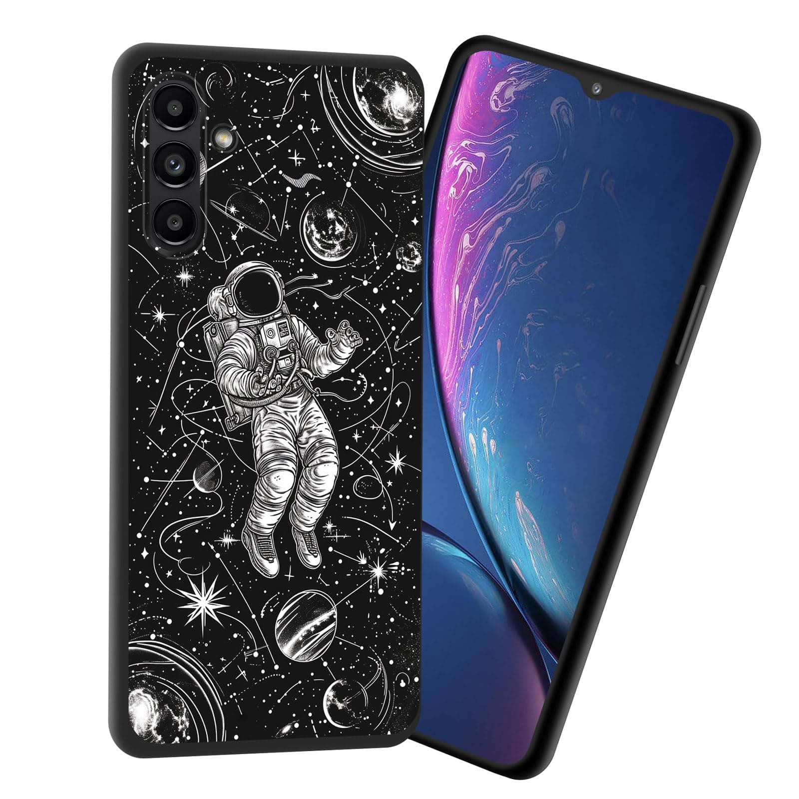 JHYYTUJTYP for Galaxy A15 5G Case,Premium Soft Silicone Slim Rubber Full Body Drop Protection Shockproof Cover Phone Case for Samsung Galaxy A15 5G,Astronaut and Galaxy