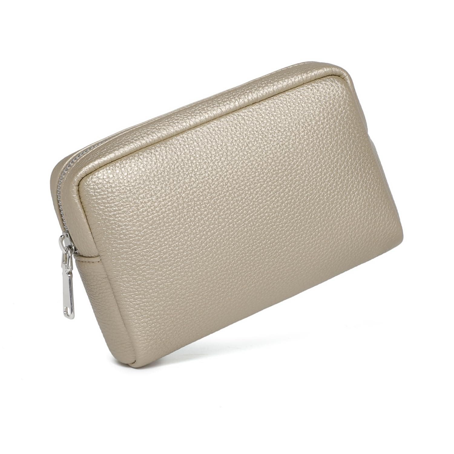 YONBEN Makeup Bag Large Capacity Women's Classic Black Wash Bag Adjustable Partition Wash Brush and Cosmetic Carrying Bag, Pearl White Tea, Simple