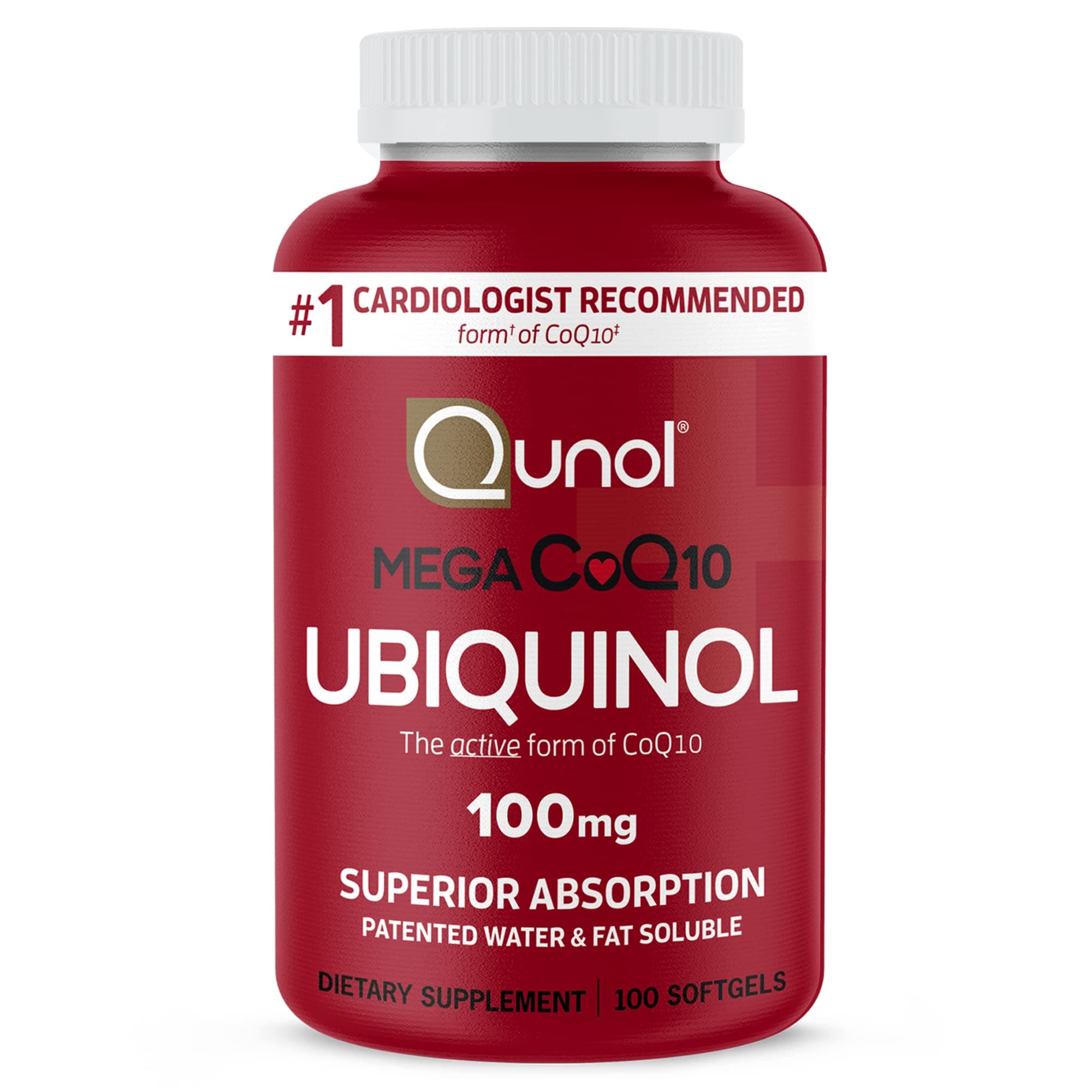 Qunol Mega Ubiquinol CoQ10 100mg, Superior Absorption, 100 Softgels
