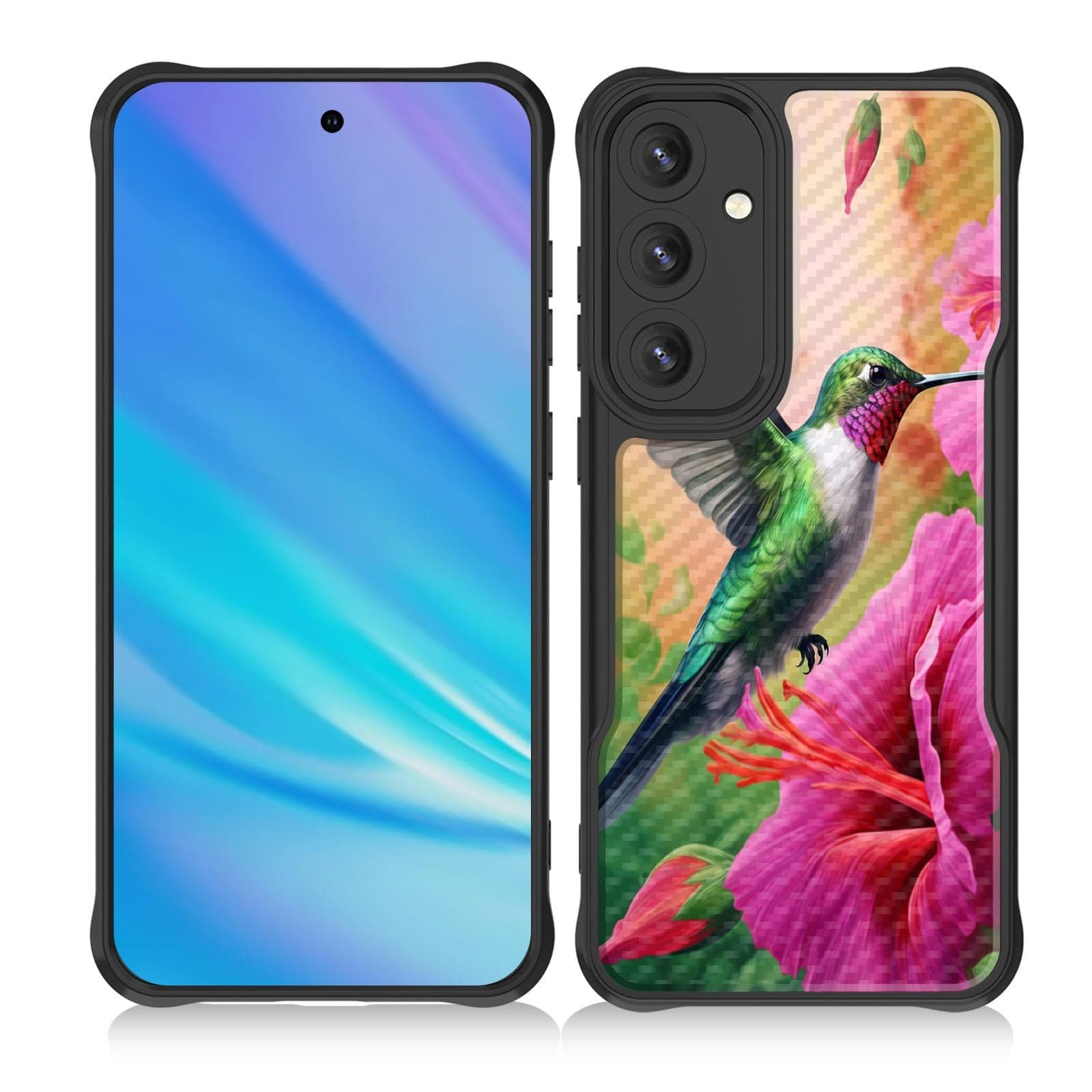 CICPLKSE Magnetic for Galaxy S25 Case,[Full Camera Protection] [Compatible with Magsafe] [Military Grade Protection] Bumper for Samsung Galaxy S25 6.2" 2025,Cute Hummingbird in Flowers