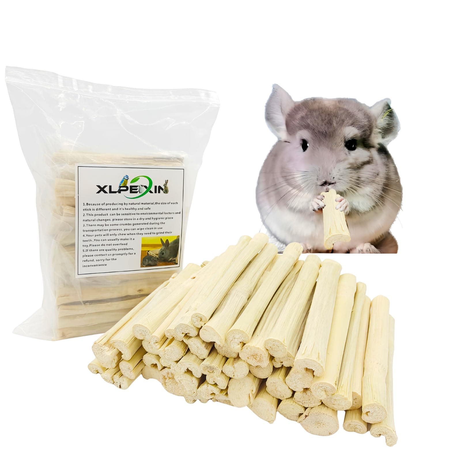 XLpeixin 300g Snacks Sweet Bamboo Chew Toy for Rabbits Chew Sticks for Hamster Chinchilla Guinea Pig,Molar Treats Snack for Small Animals