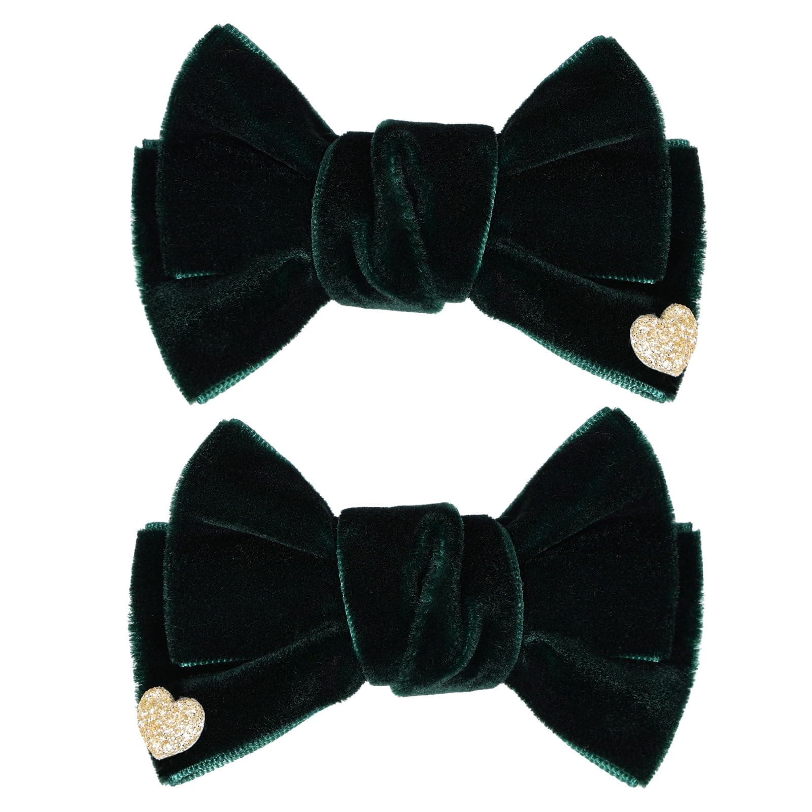Handmade Hair Bows Cute Christmas Valentine School Hair Clips Green Velvet Hair Accessories for Kids Girls Infants Toddler Headdress